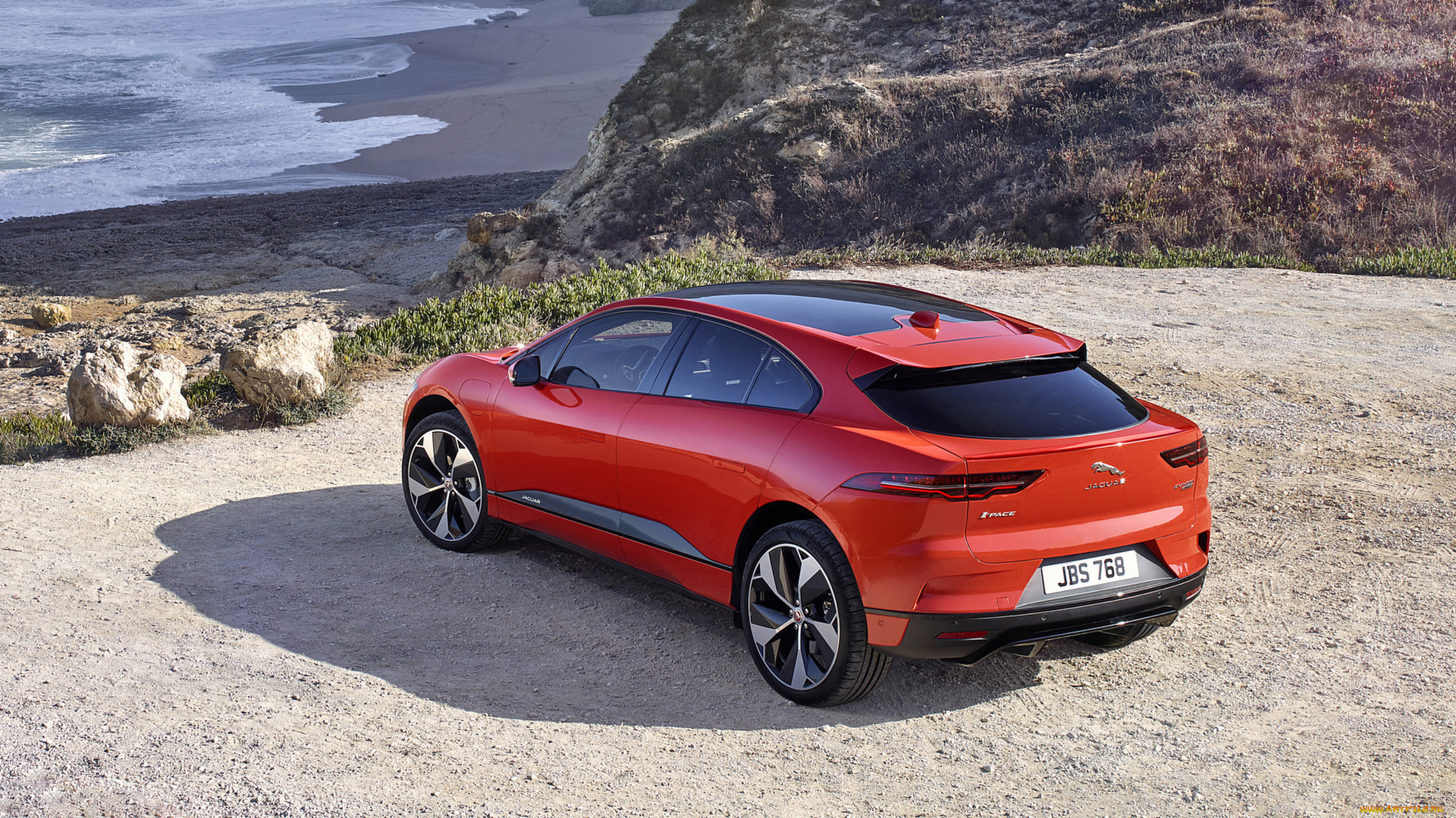 jaguar, i-pace, 2019, автомобили, jaguar, i-pace, 2019, красный