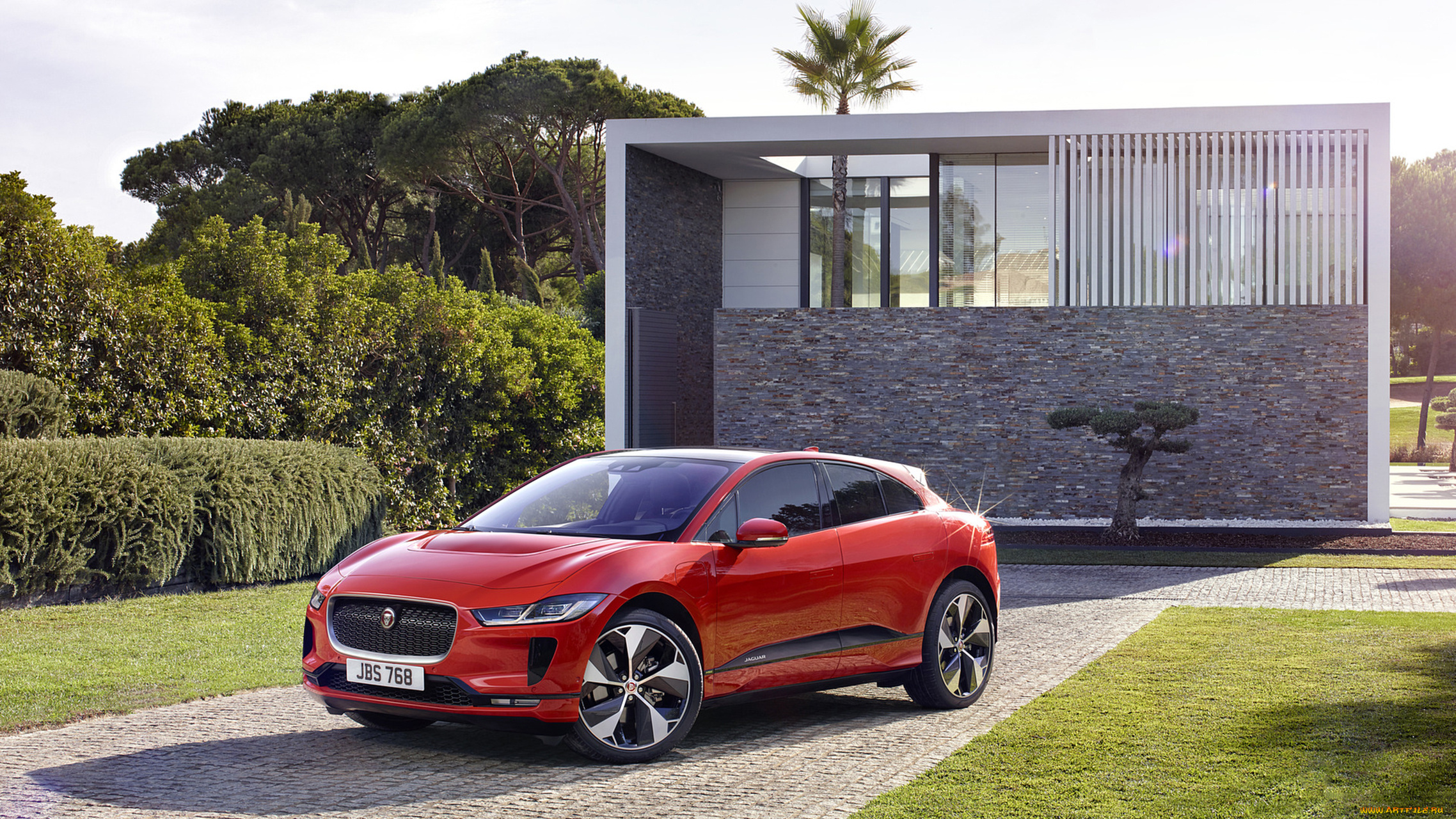 jaguar, i-pace, 2019, автомобили, jaguar, i-pace, 2019, красный