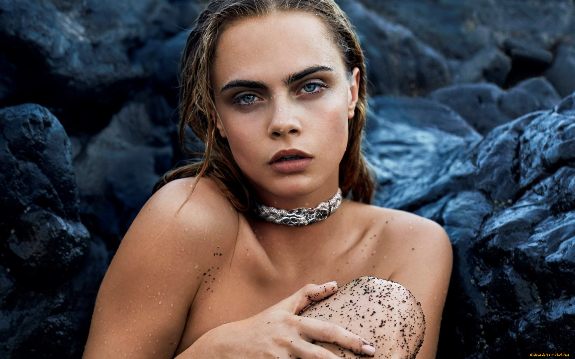 девушки, cara, delevingne, ожерелье, лицо, модель, камни