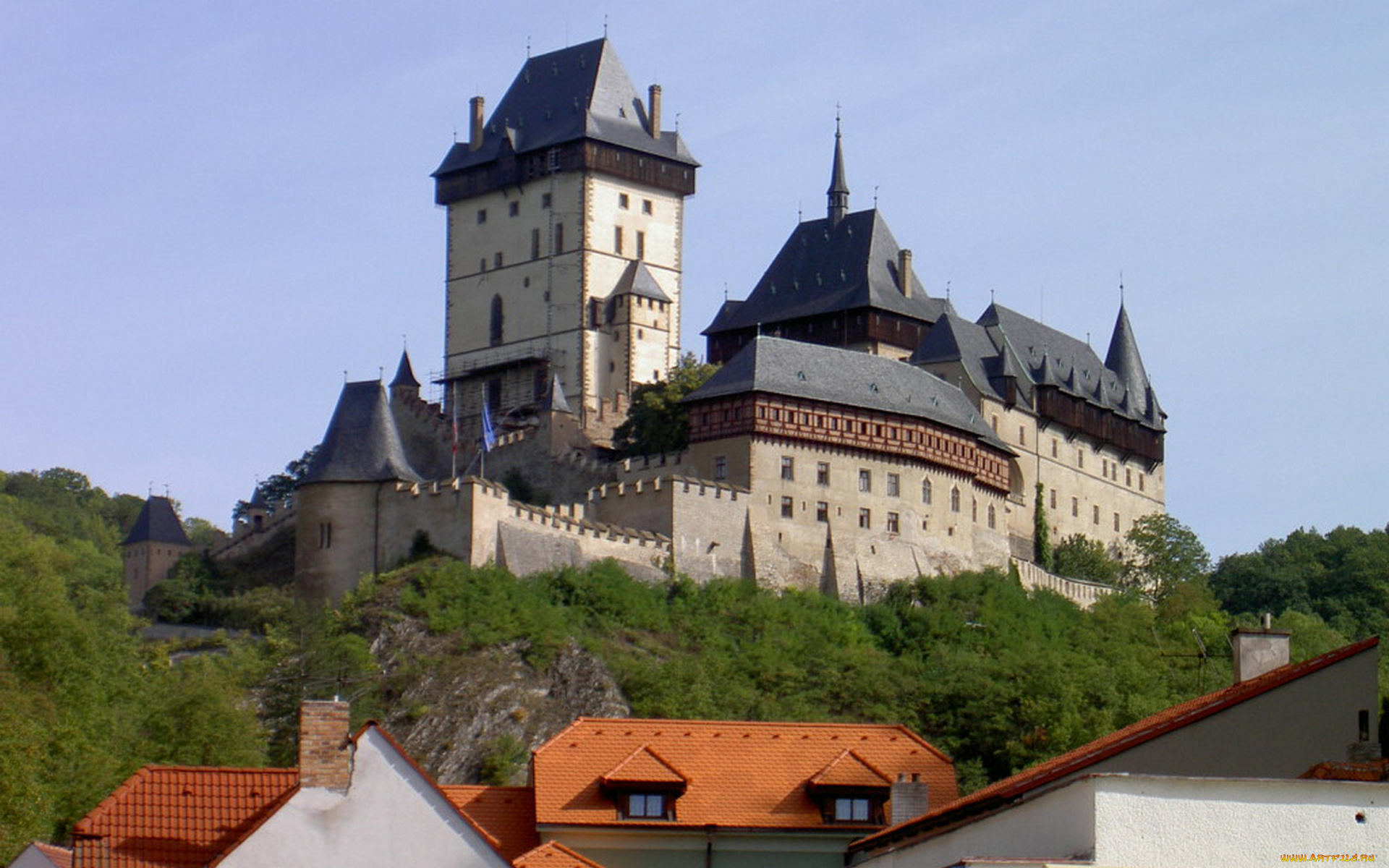 karlstejn, castle, czech, republic, города, замки, чехии, karlstejn, castle, czech, republic