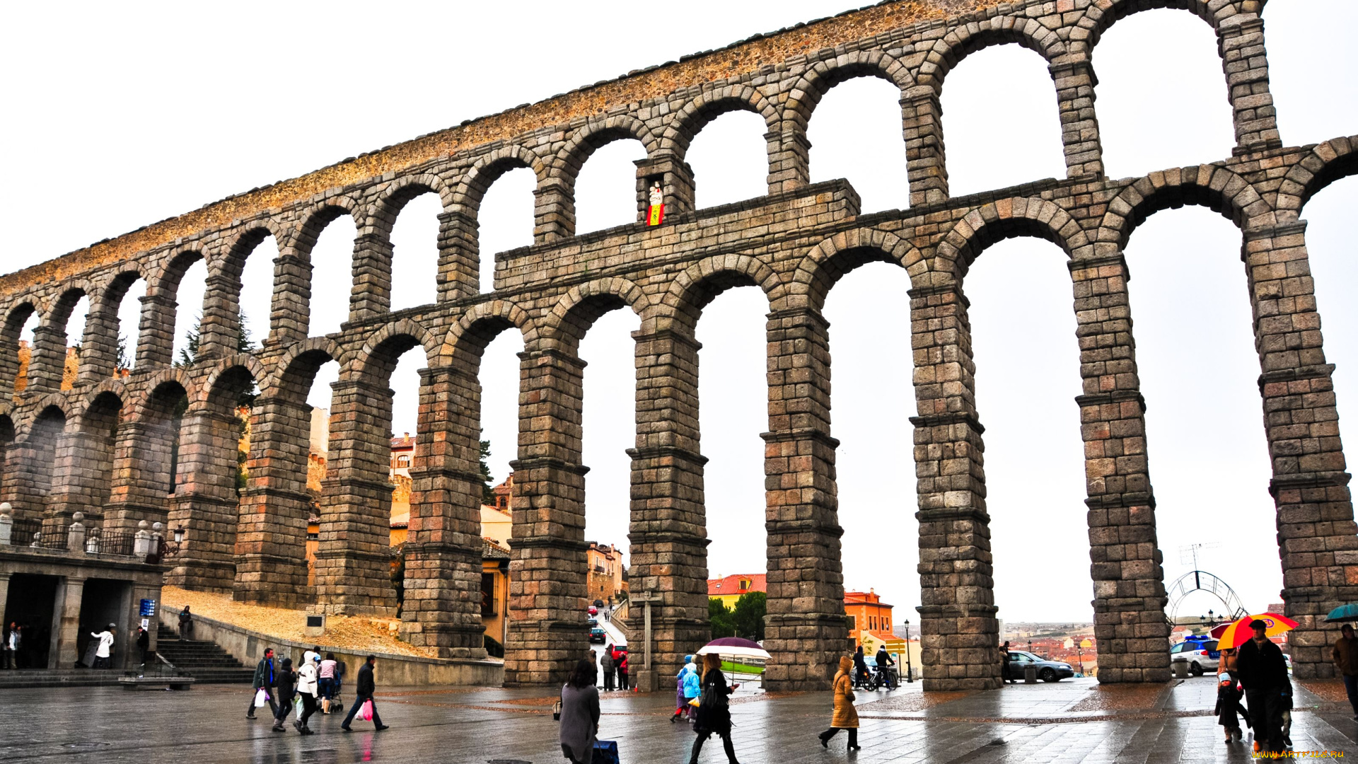 римский, акведук, сеговия, испания, города, мосты, старинный