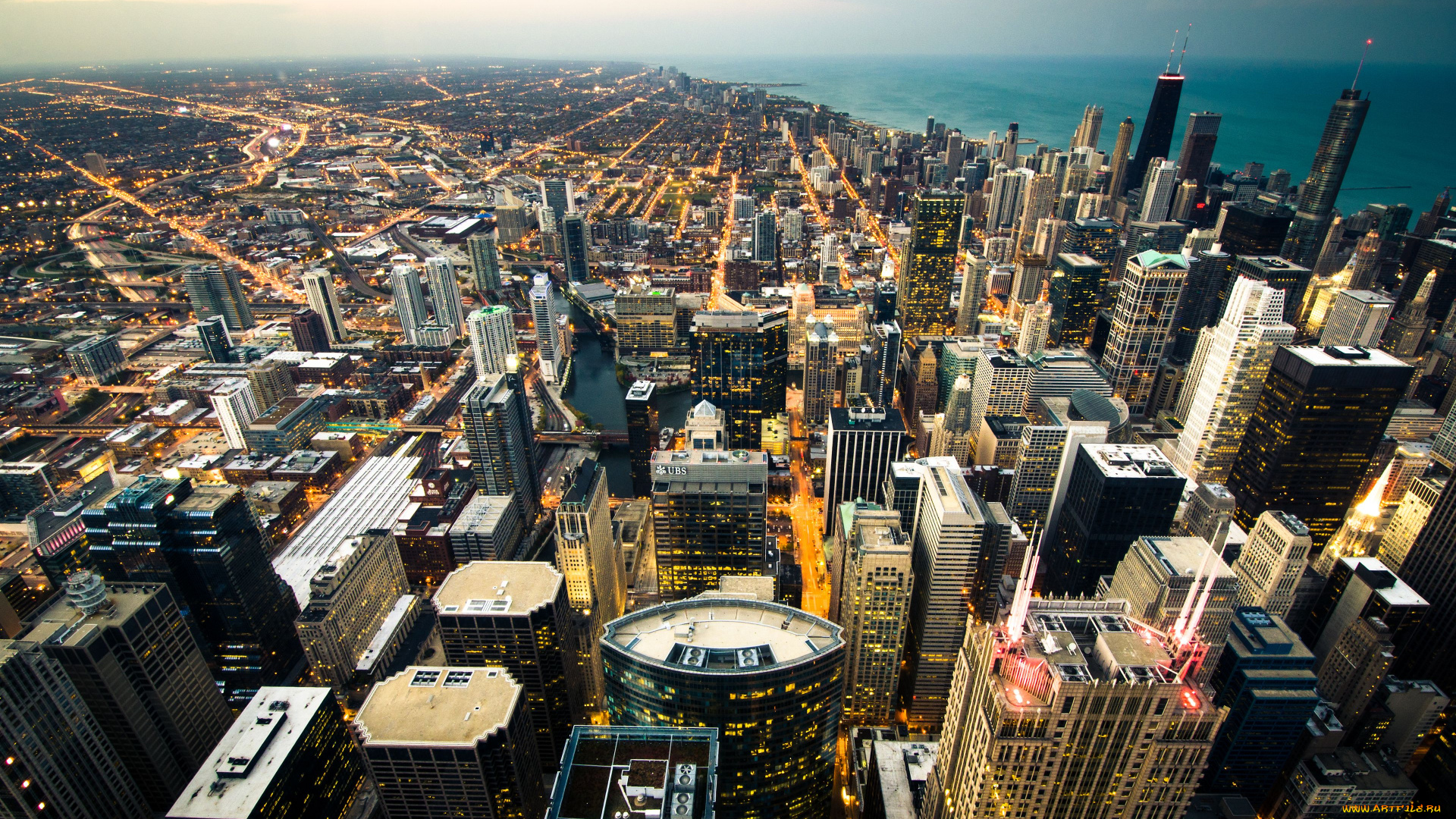 chicago, города, Чикаго, сша, панорама
