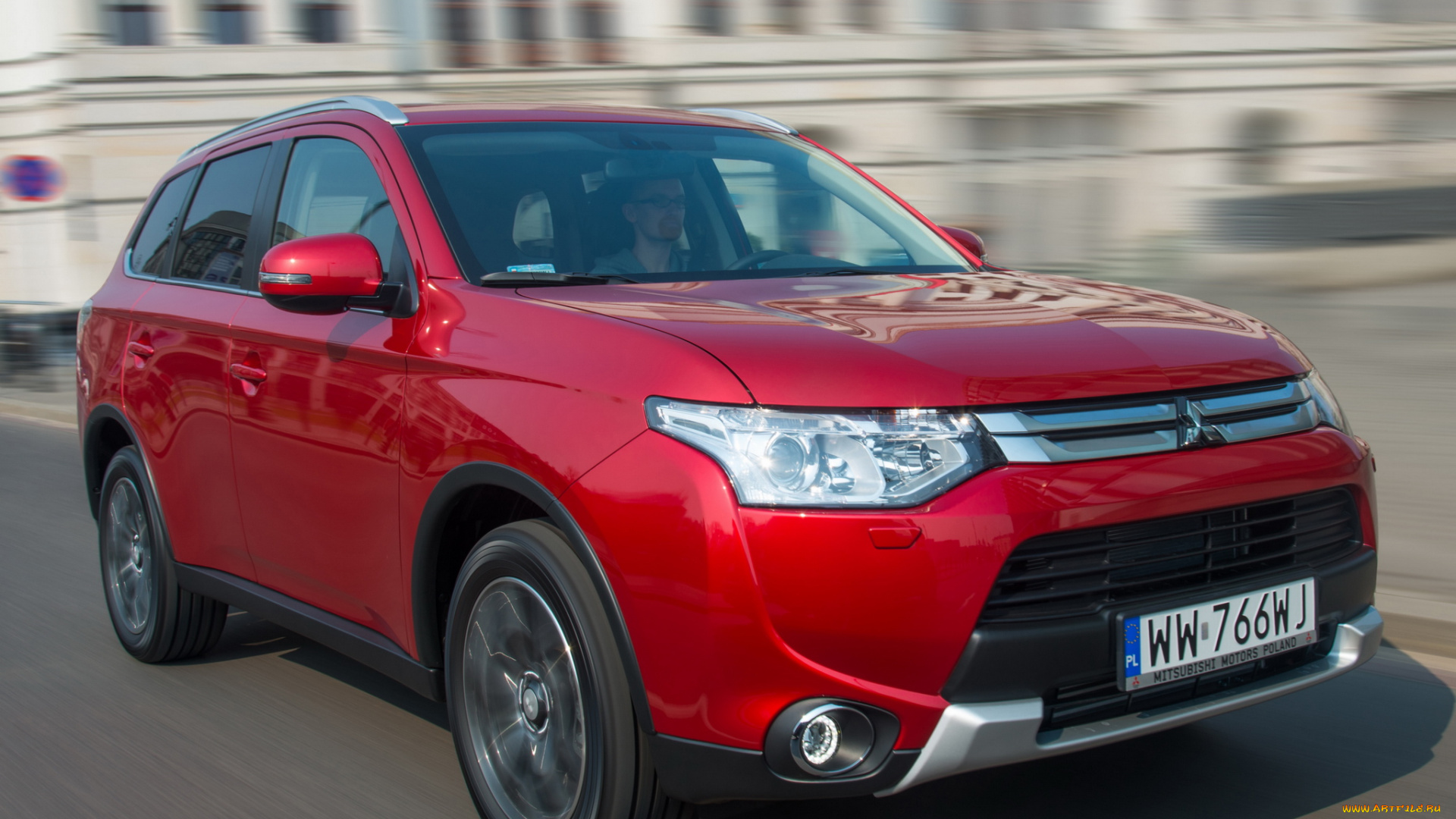 автомобили, mitsubishi, outlander, 2014, красный