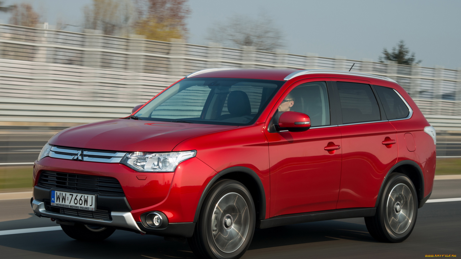 автомобили, mitsubishi, outlander, 2014, красный