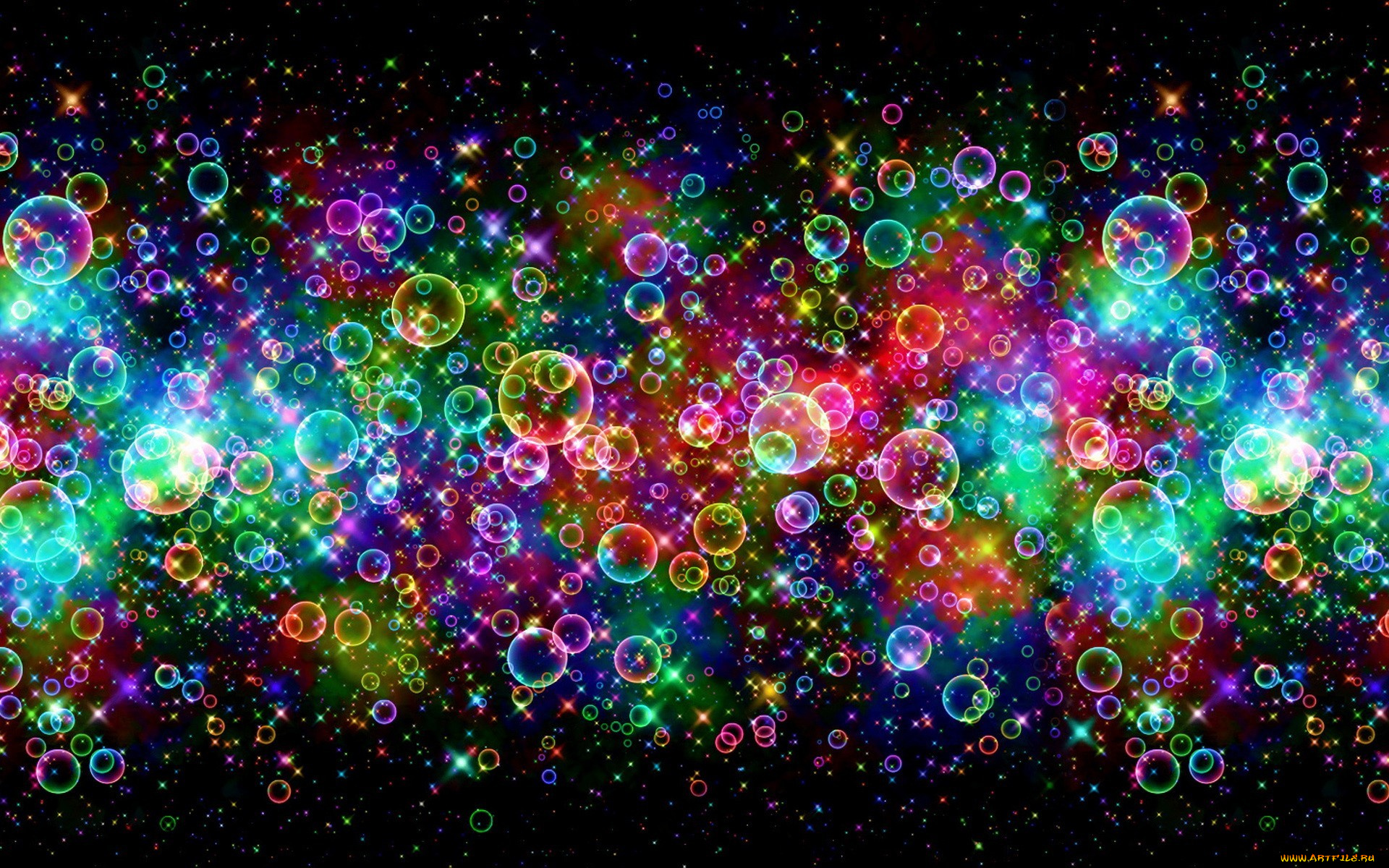 3д, графика, abstract, , абстракции, радужные, цветные, пузыри