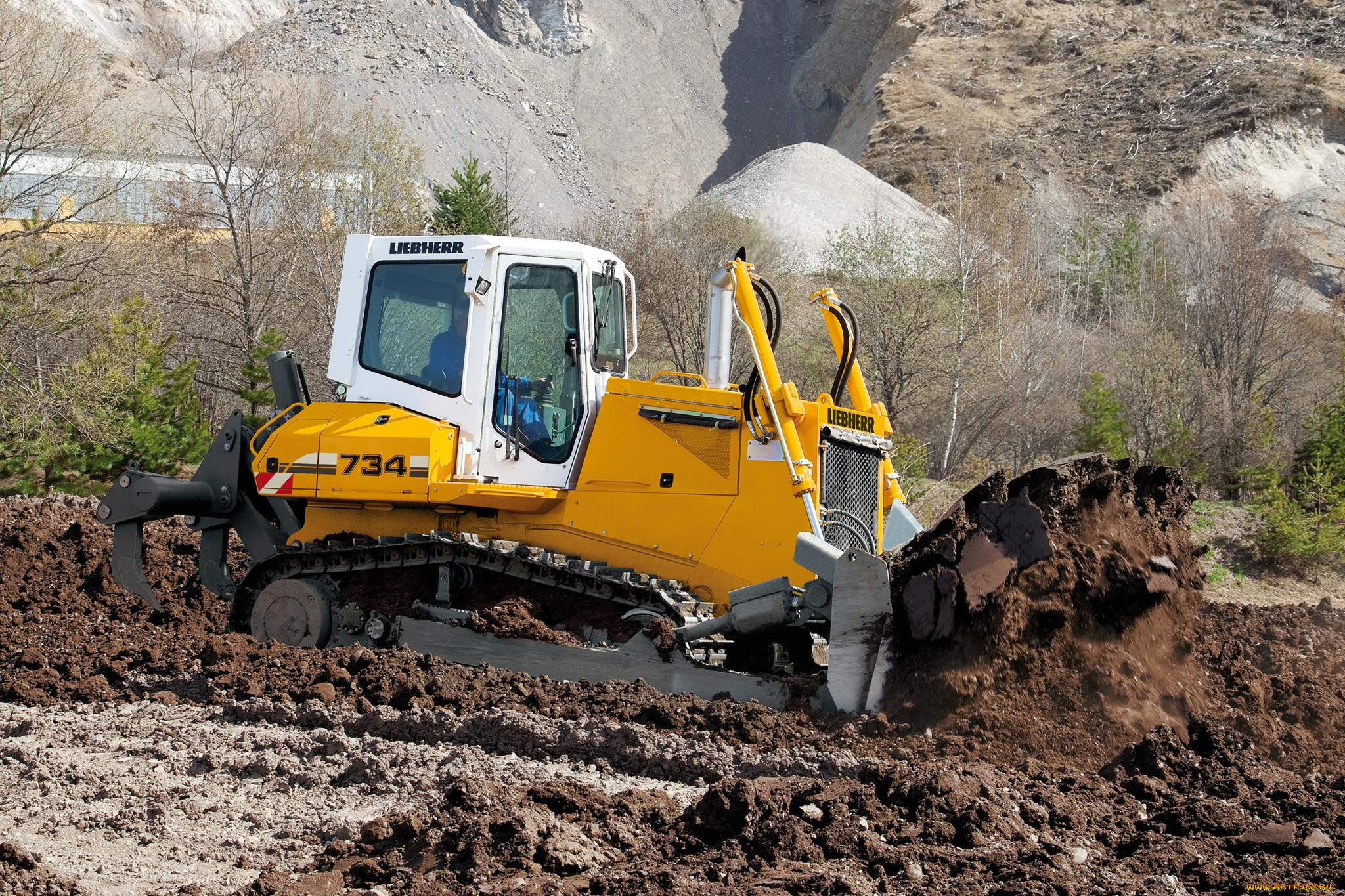 liebherr, pr, 734, bulldozer, техника, бульдозеры, на, гусенецах, бульдозер, гусеницы, ковш