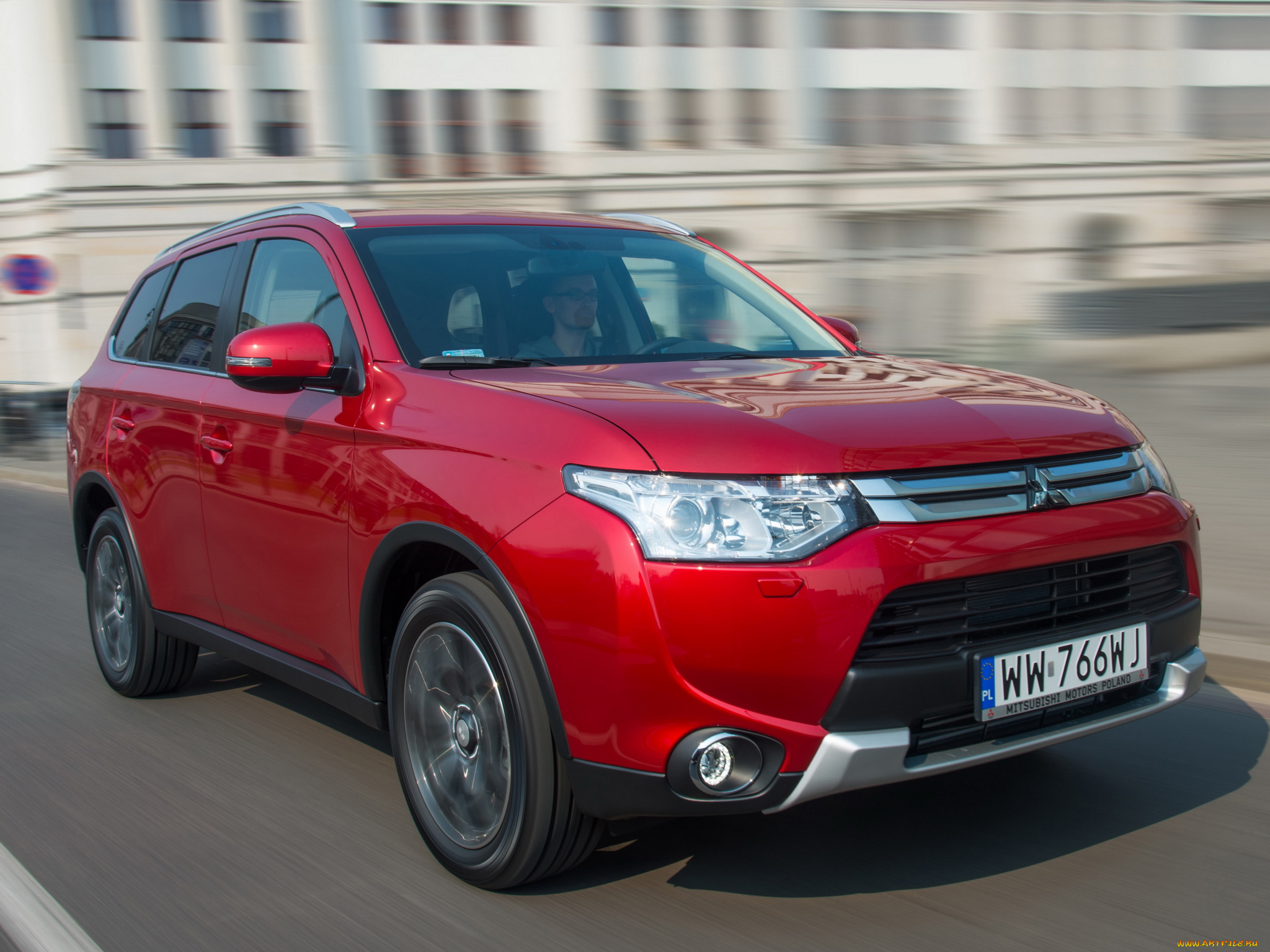 автомобили, mitsubishi, outlander, 2014, красный