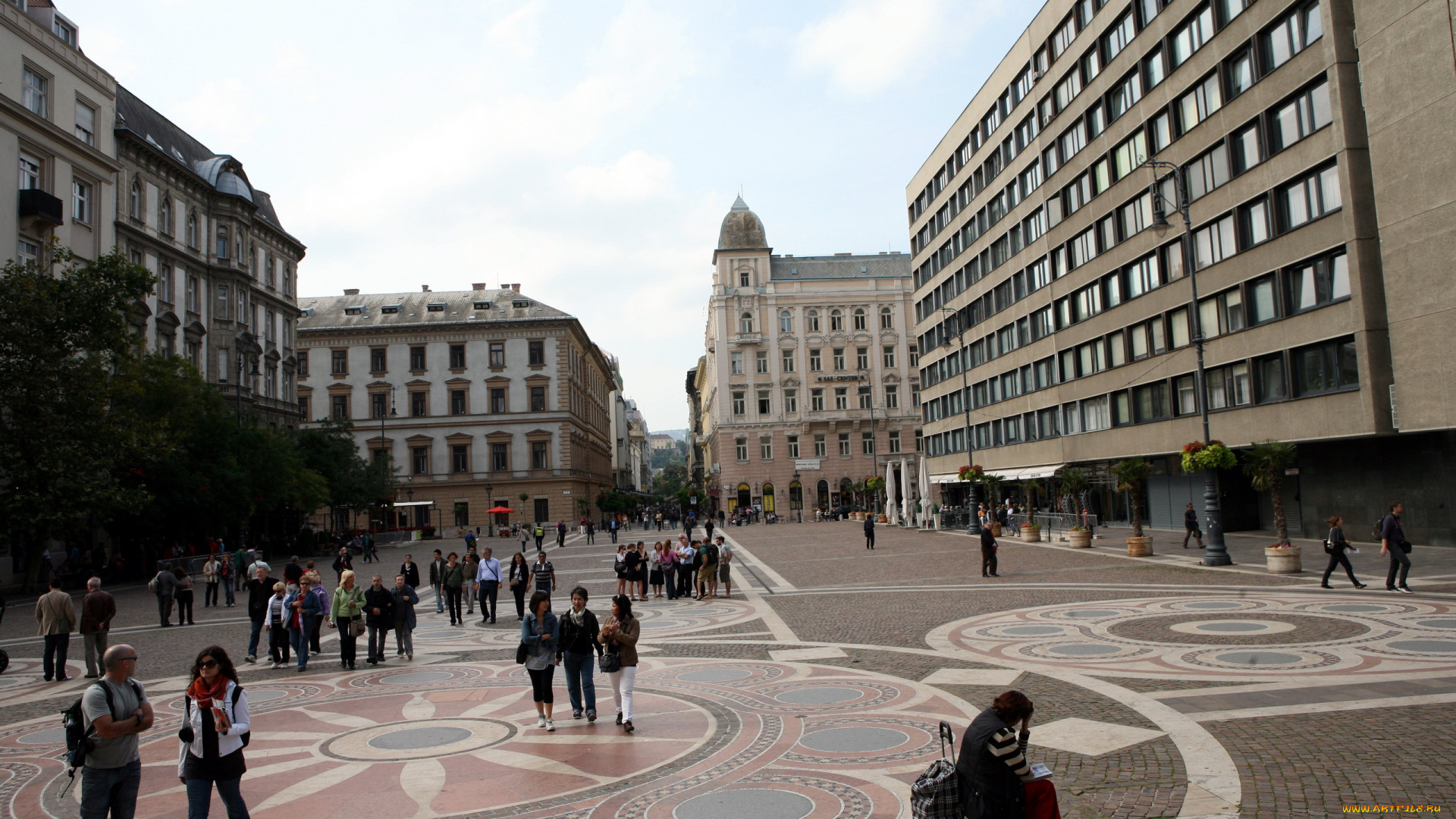 города, будапешт, , венгрия, туристы, площадь, мозаика