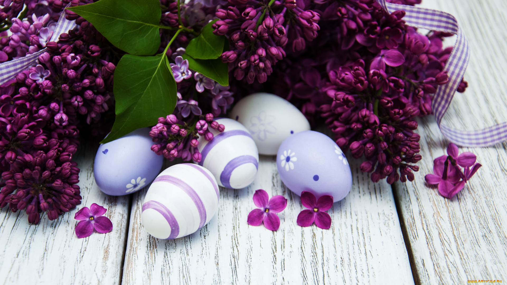 праздничные, пасха, цветы, яйца, happy, wood, flowers, сирень, easter, purple, eggs, decoration, lilac