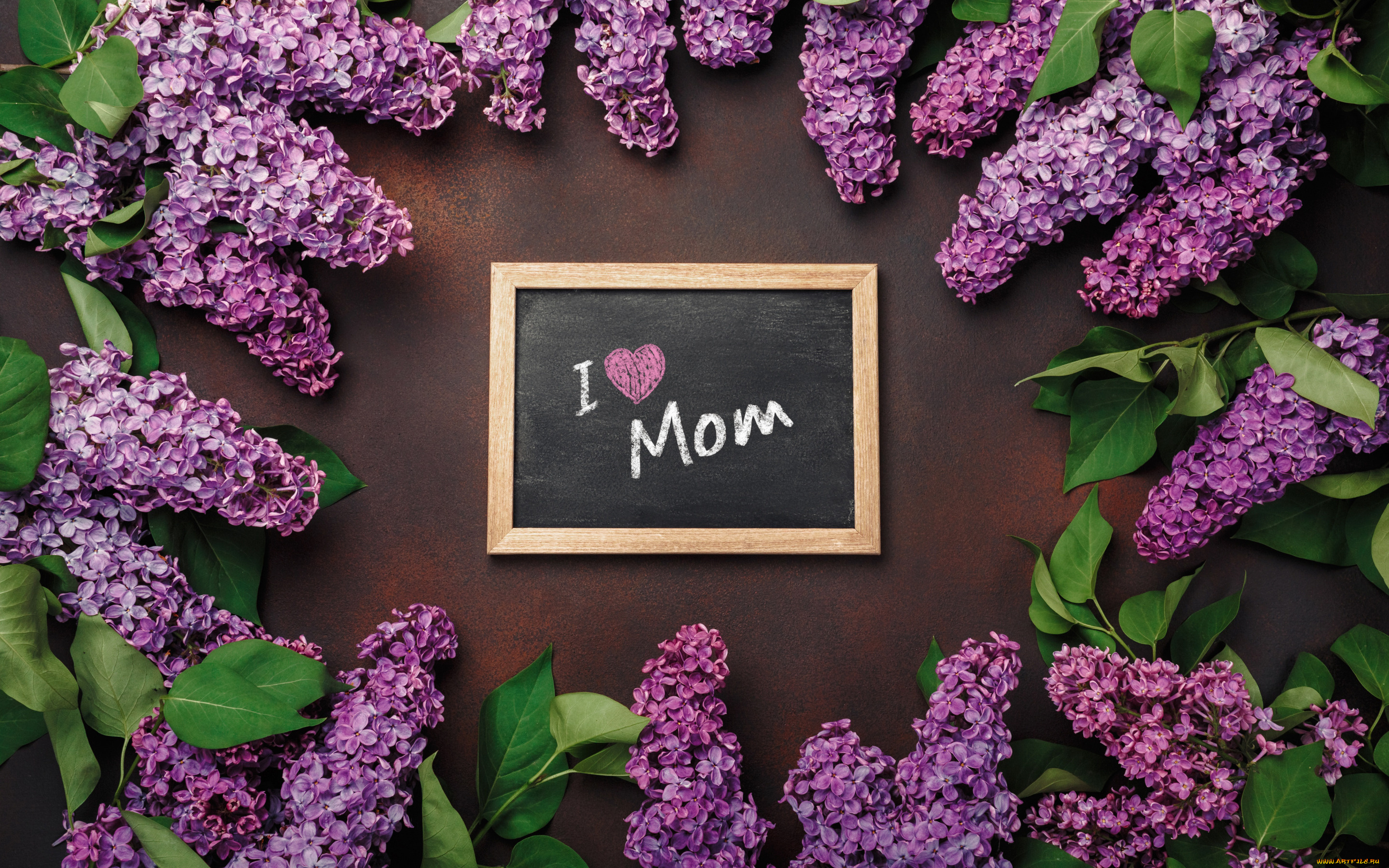 праздничные, день, матери, цветы, love, wood, flowers, сирень, romantic, letter, spring, purple, lilac, mother's, day