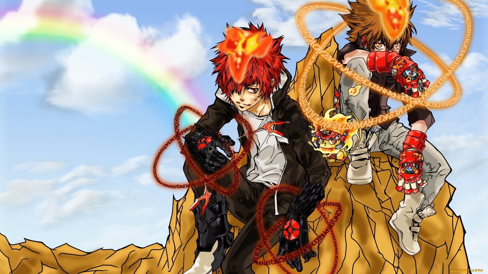 katekyo, hitman, reborn, аниме, kozato, enma, sawada, tsunayoshi