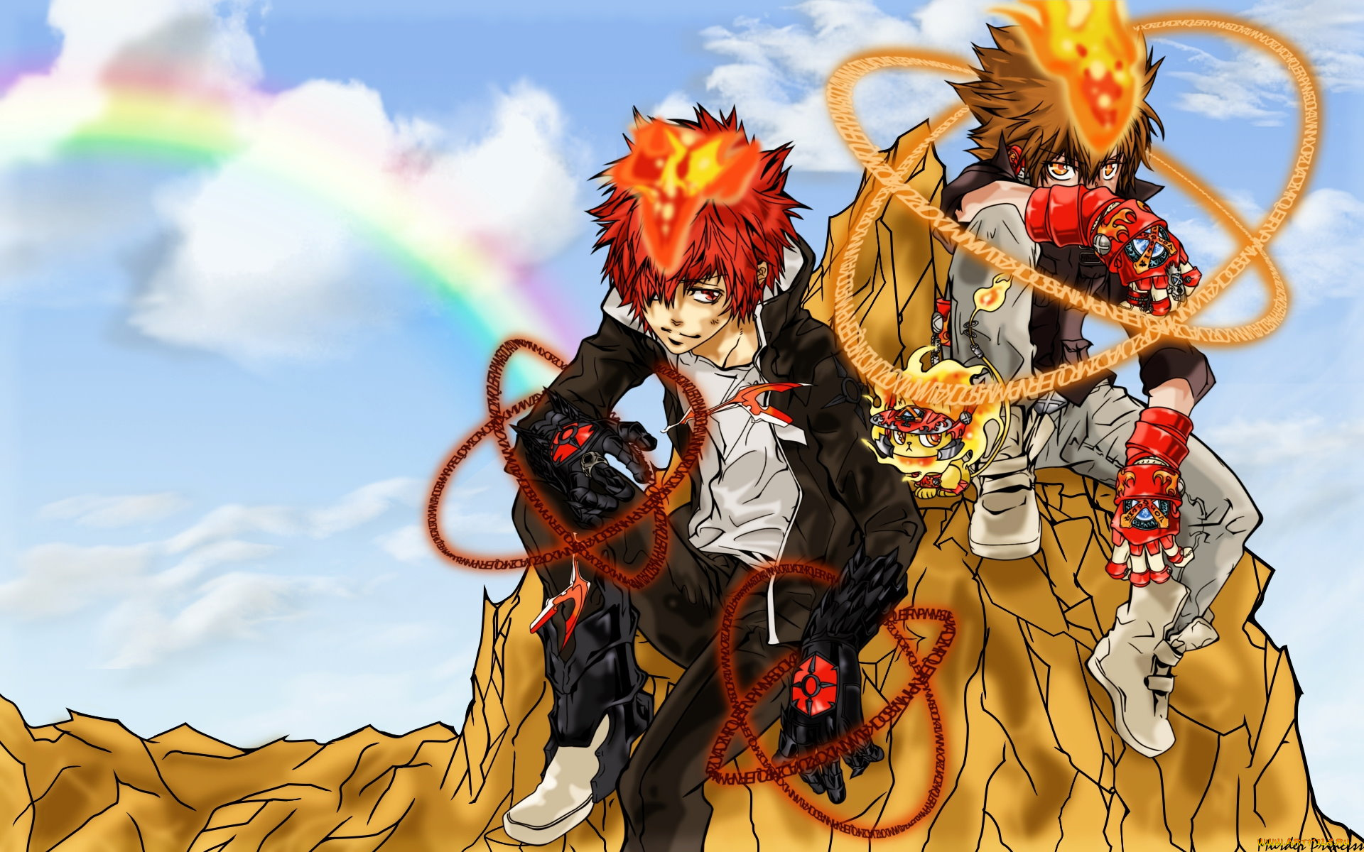 katekyo, hitman, reborn, аниме, kozato, enma, sawada, tsunayoshi