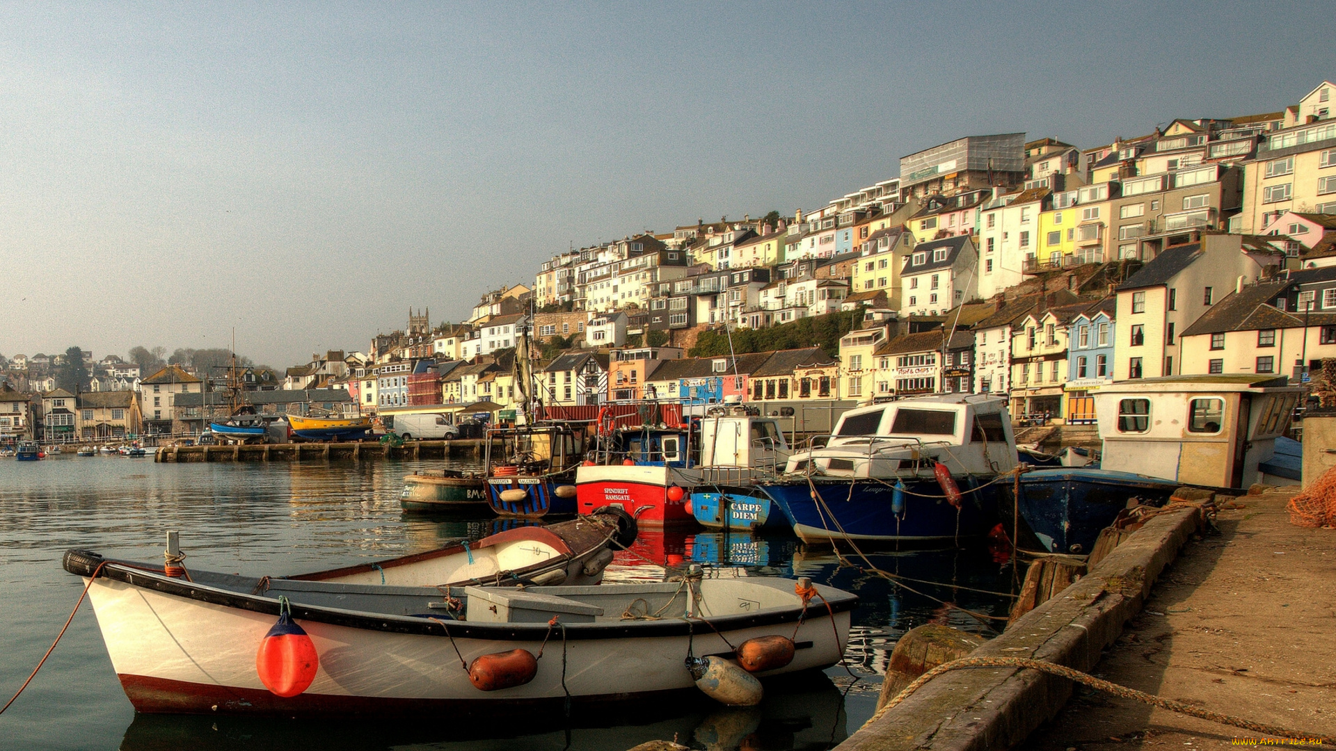 brixham, england, корабли, порты, причалы, бриксхем, англия, гавань, лодки, баркасы