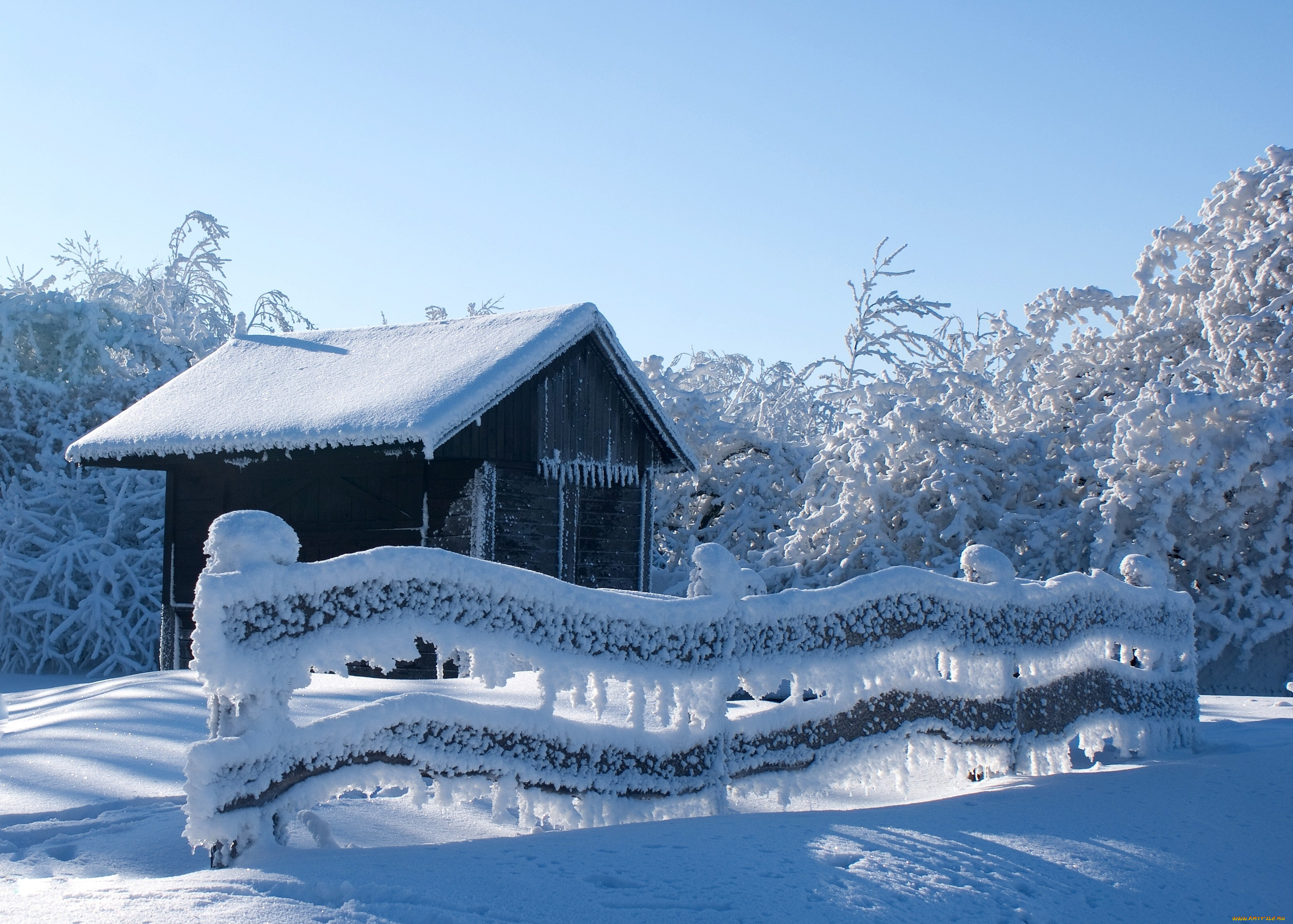 природа деревня дом снег зима забор мельница nature the village house snow winter fence mill без смс