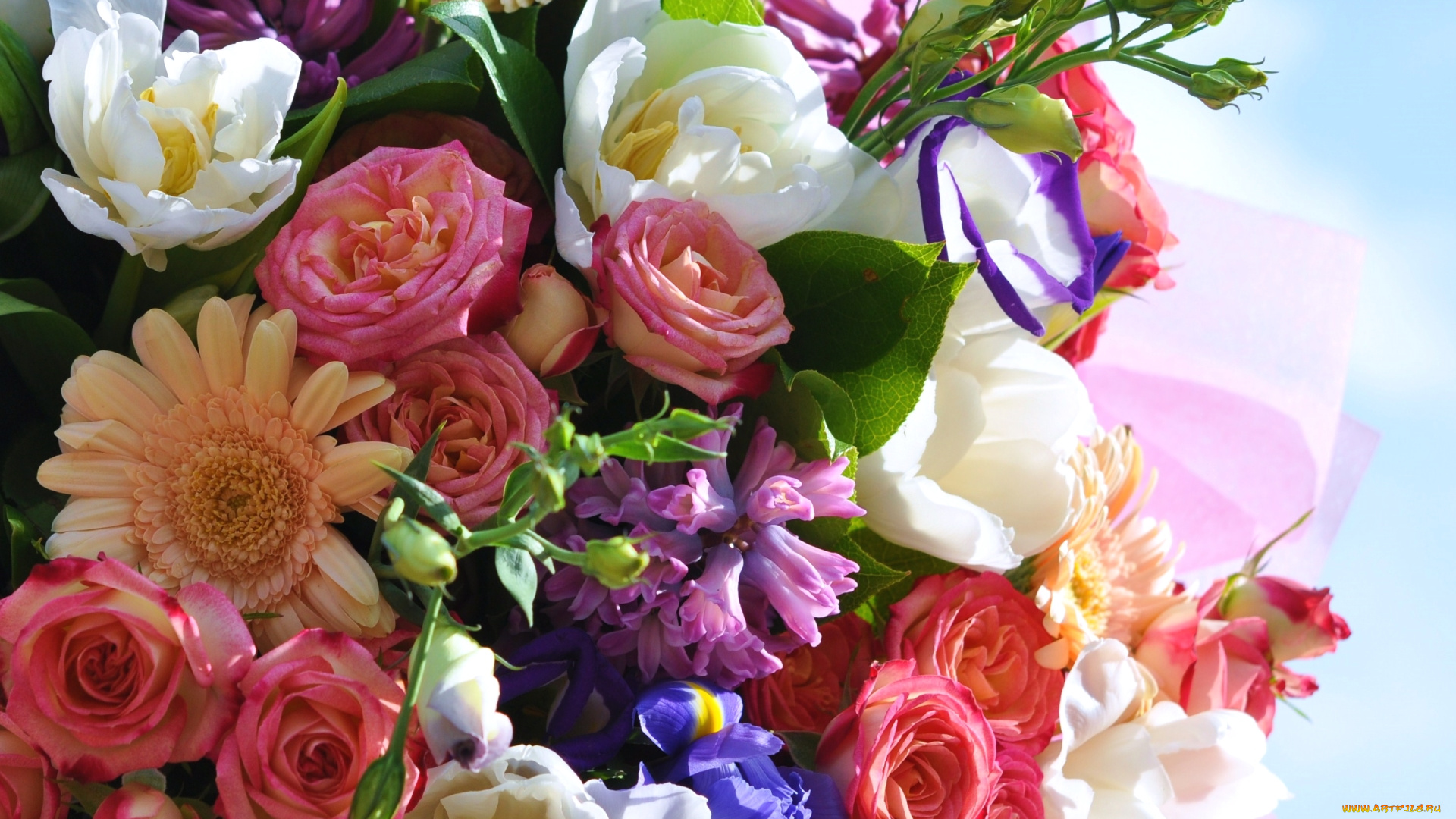 цветы, букеты, , композиции, эустома, тюльпаны, розы, гиацинты