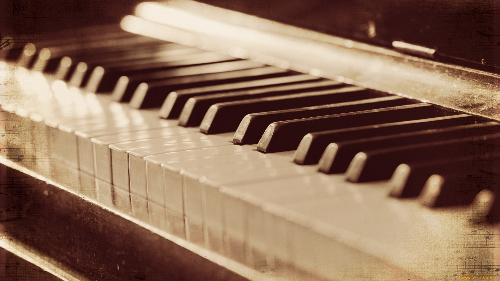 музыка, музыкальные, инструменты, ретро, ноты, клавиши, пианино, рояль