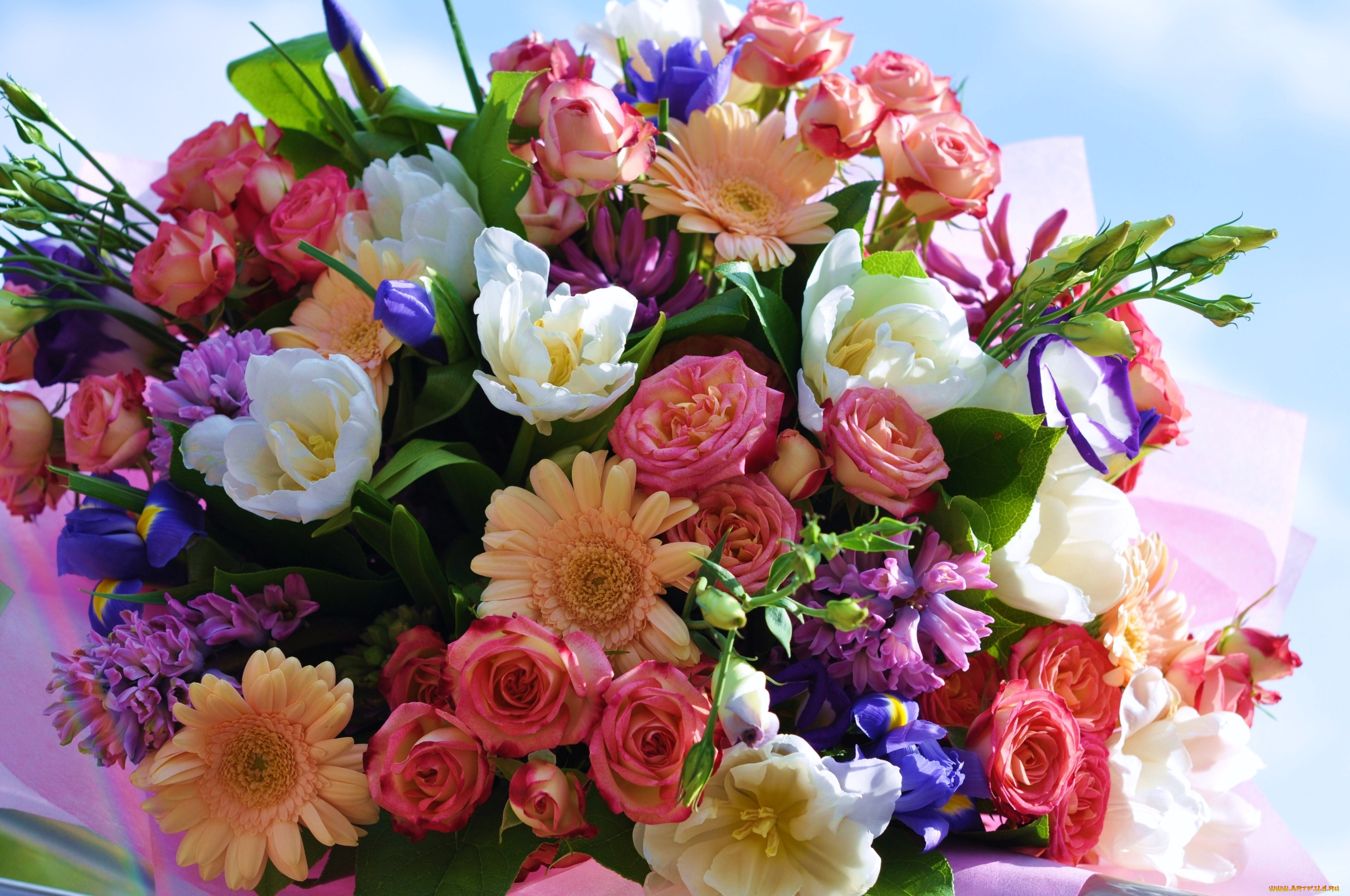 цветы, букеты, , композиции, тюльпаны, гиацинты, эустома, розы
