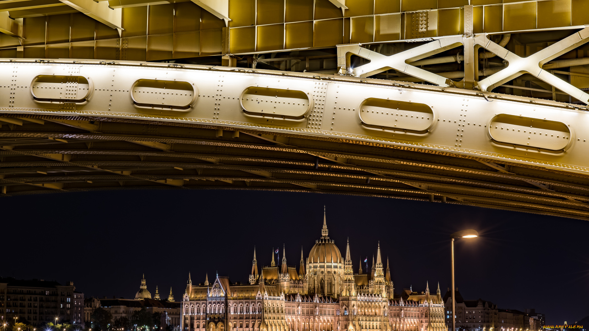 margaret, bridge, framing, города, будапешт, , венгрия, дворец, ночь, река