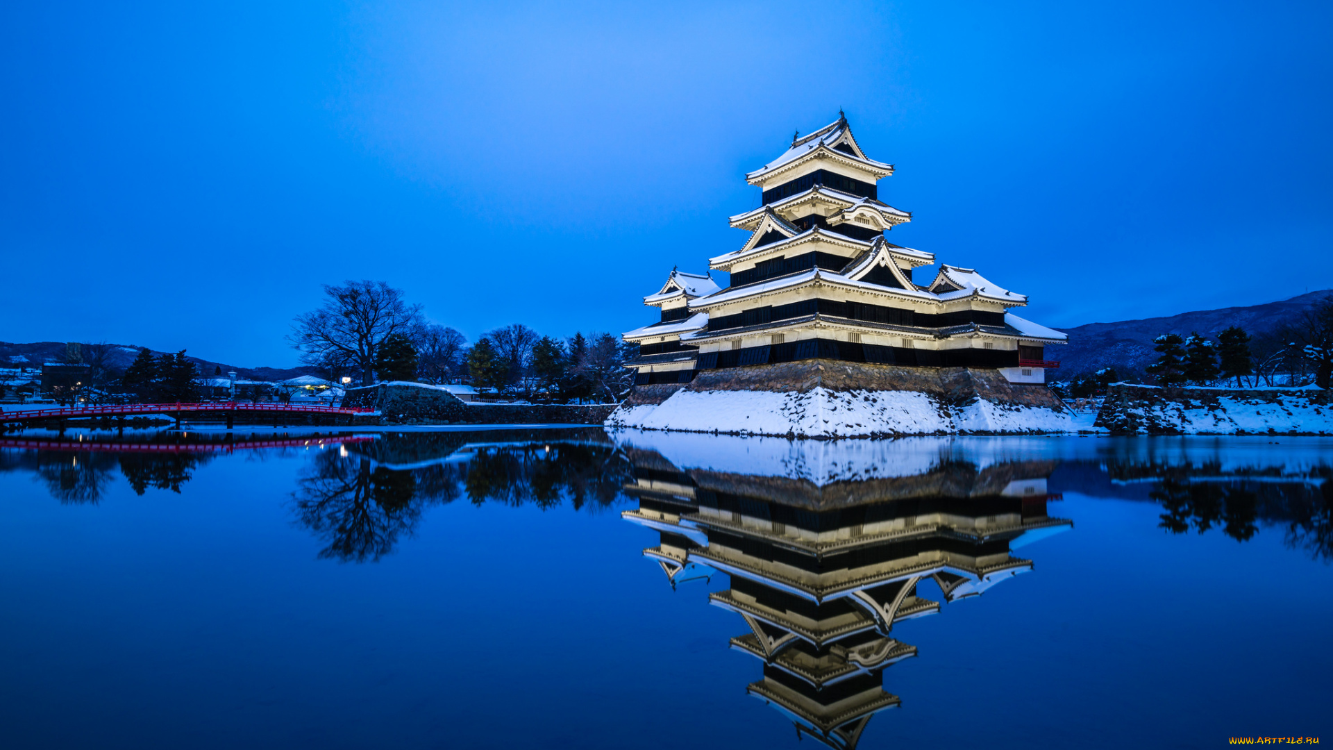 matsumoto, castle, , nagano, города, замки, Японии, замок, озеро