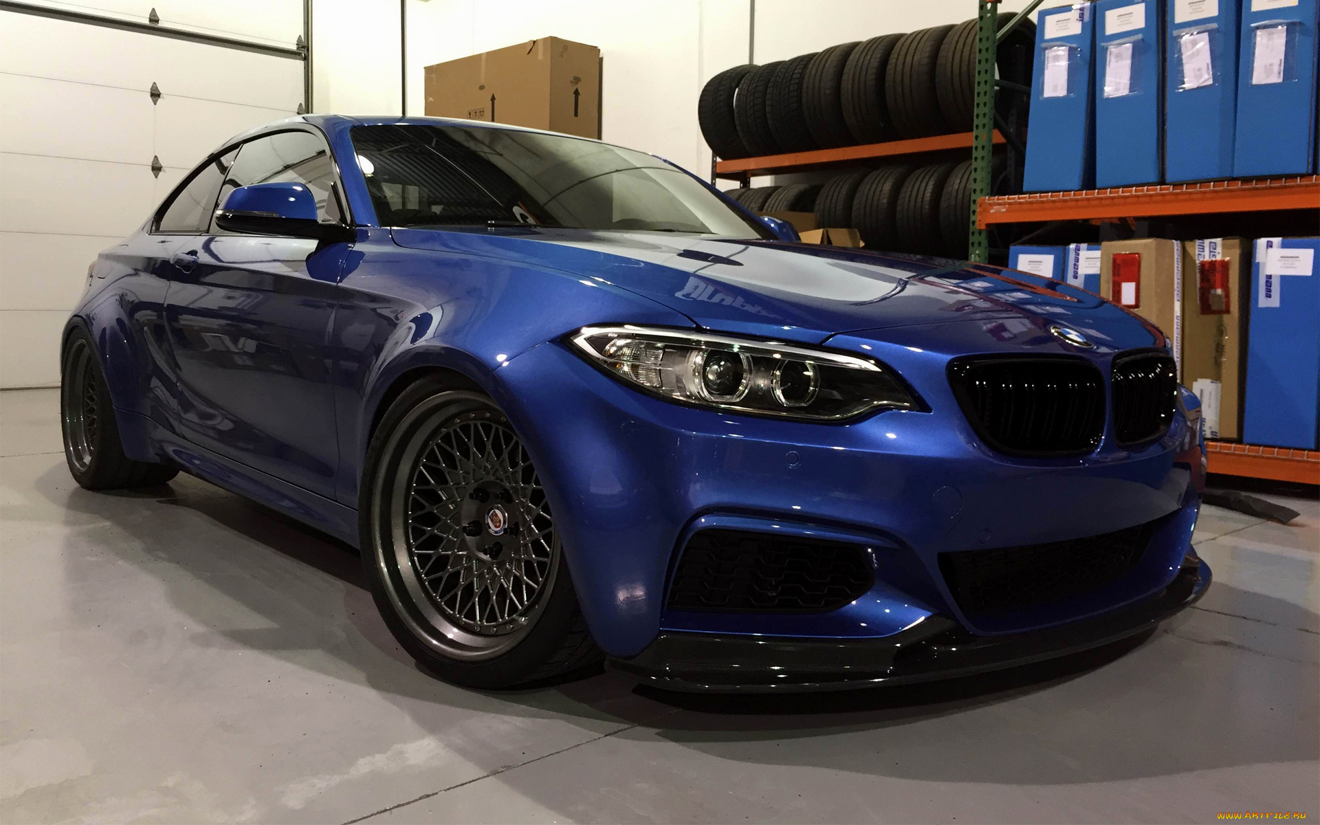 автомобили, bmw, blue, tuning, garage