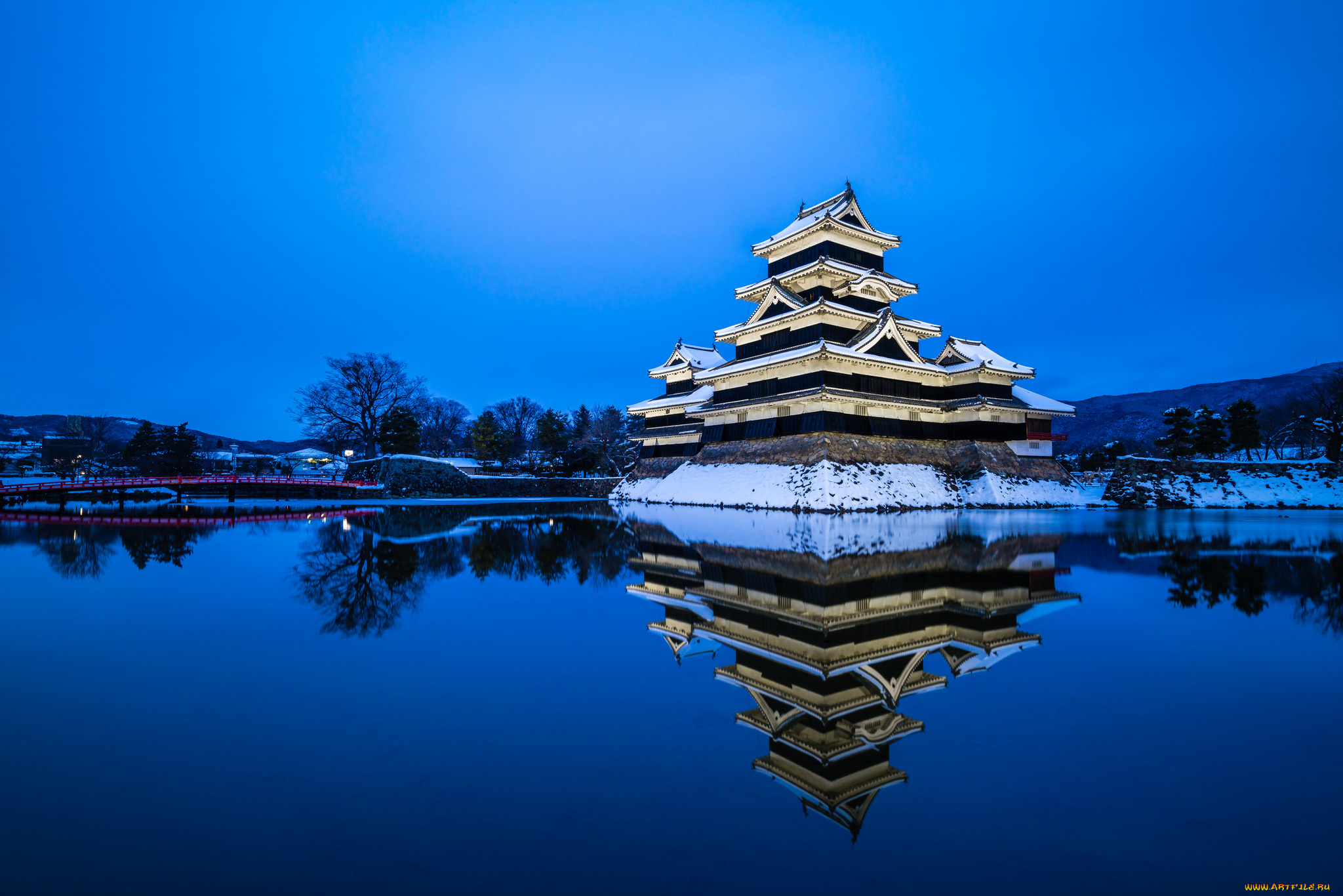 matsumoto, castle, , nagano, города, замки, Японии, замок, озеро