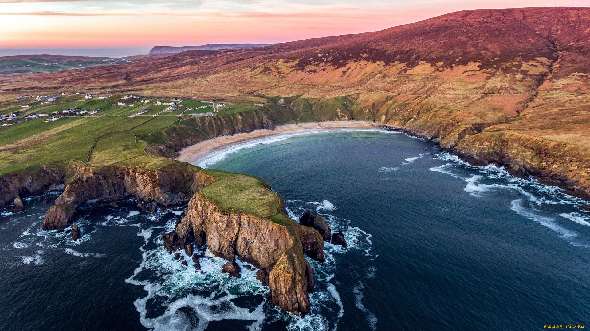 silver, strand, horseshoe, beach, county, donegal, ireland, природа, побережье, silver, strand, horseshoe, beach, county, donegal