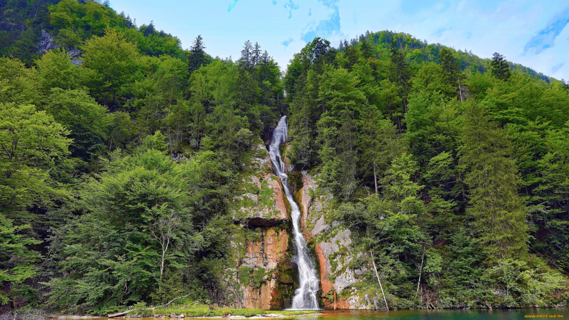 konigssee, waterfall, bavaria, природа, водопады, konigssee, waterfall