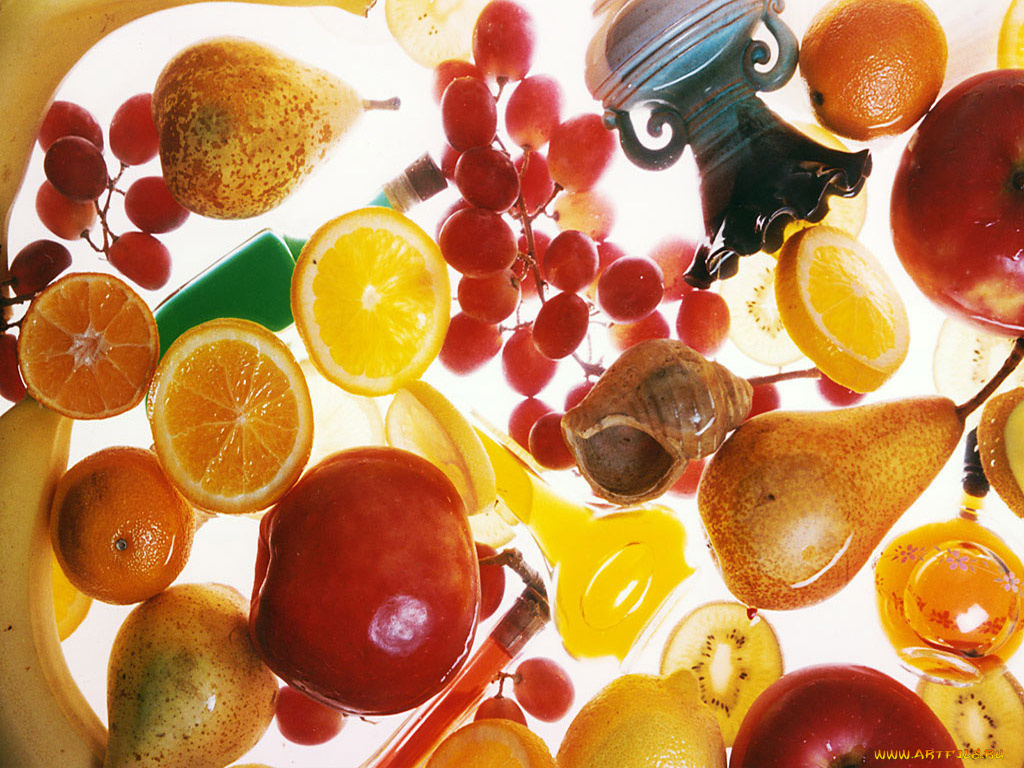 еда, фрукты, ягоды, витамины, дары, природы, виноград, яблоки, россыпь, фруктов