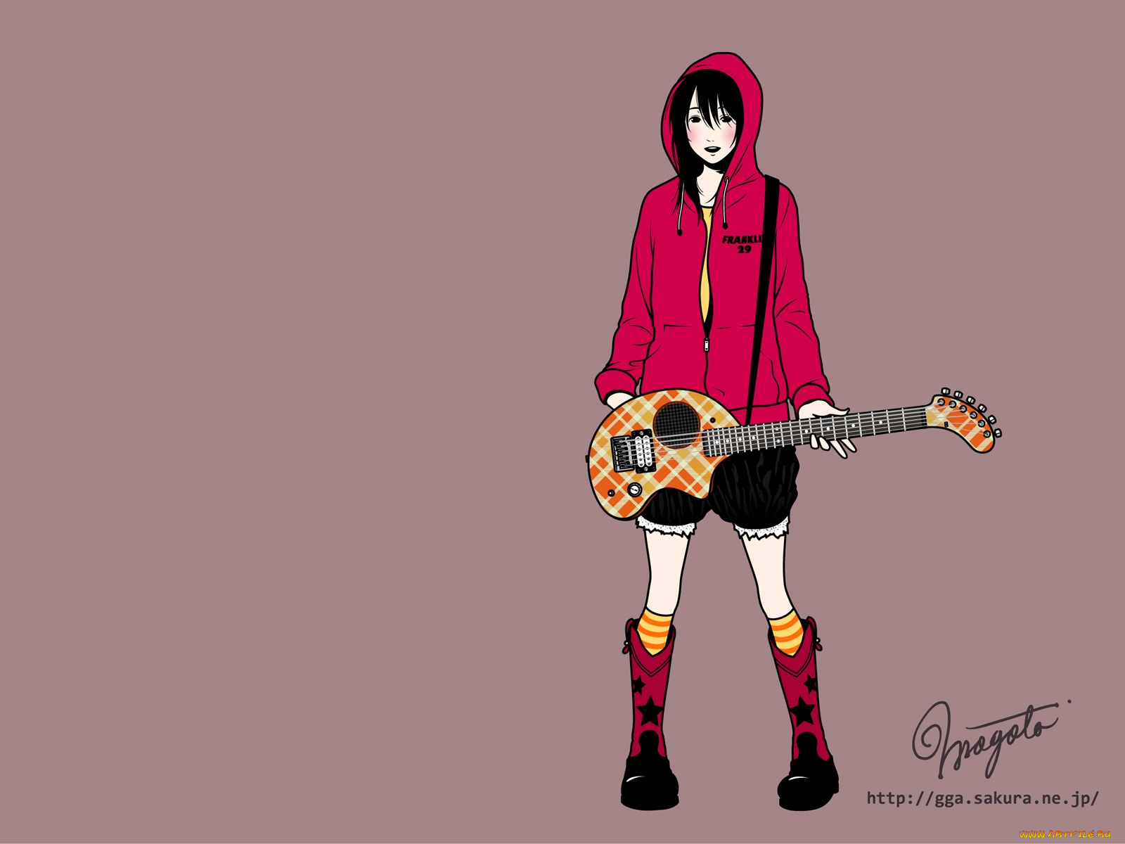 аниме, guitar, girls, addiction