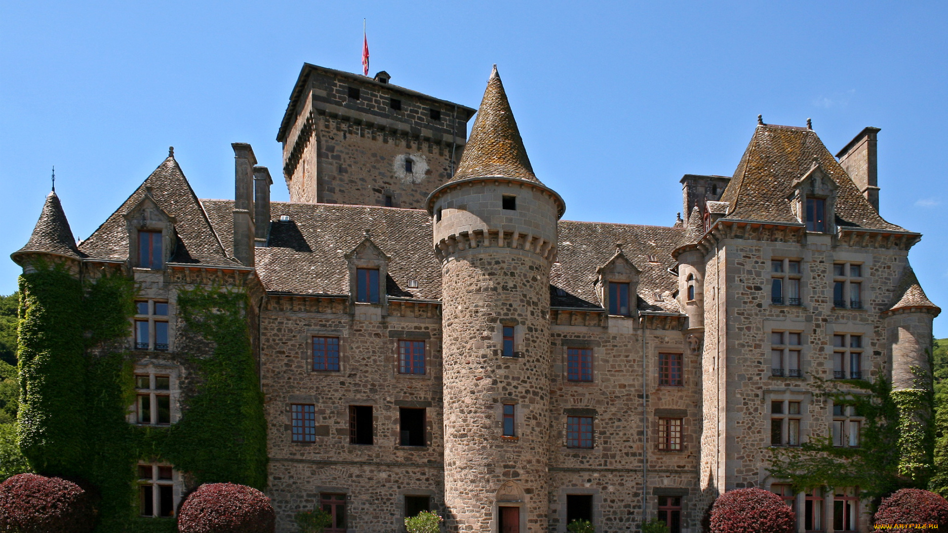 chateau, de, pesteil, france, города, дворцы, замки, крепости