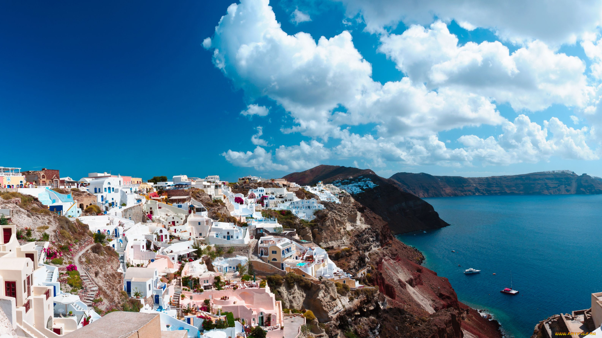 oia, santorini, greece, города, санторини, греция