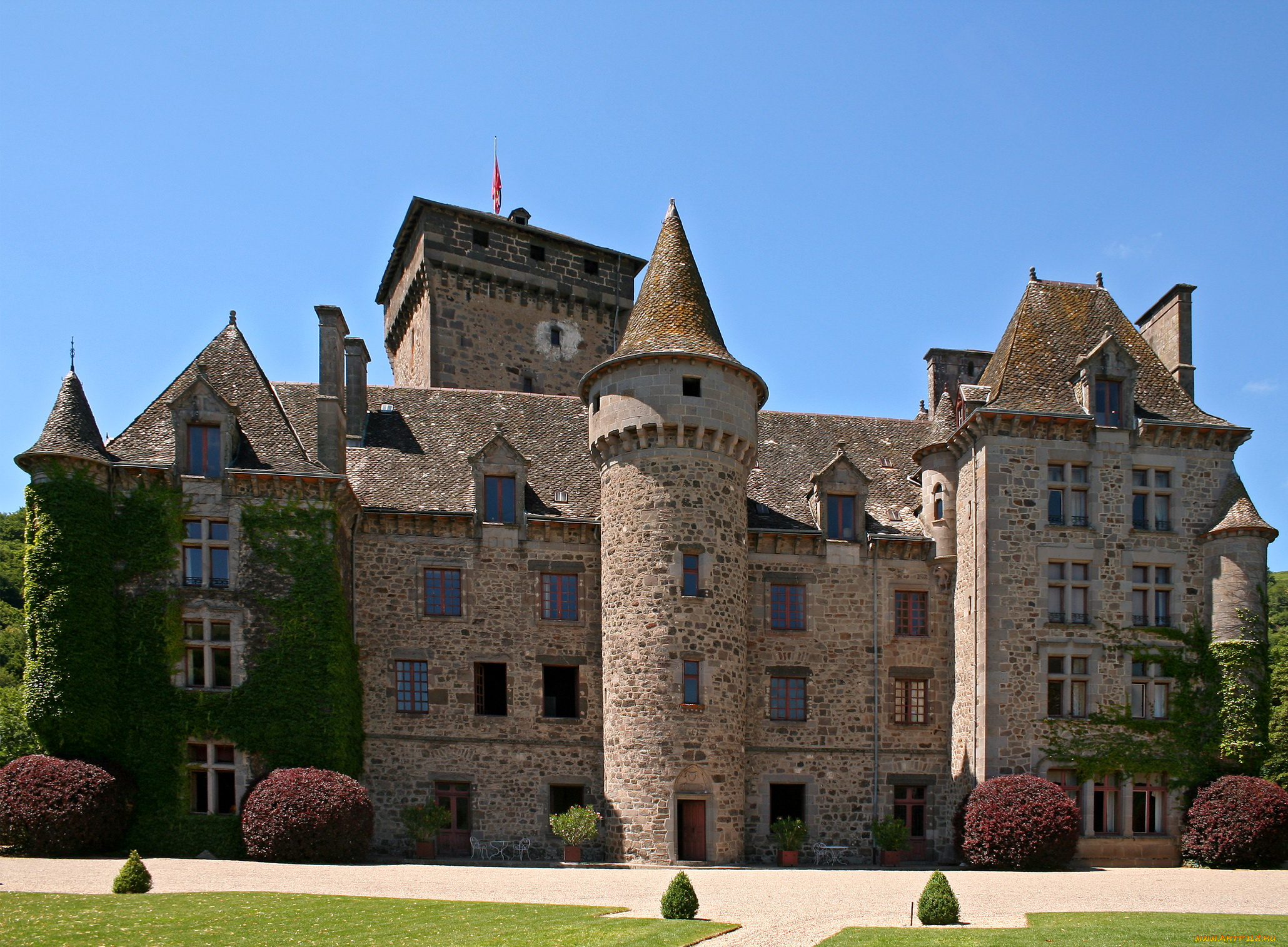 chateau, de, pesteil, france, города, дворцы, замки, крепости