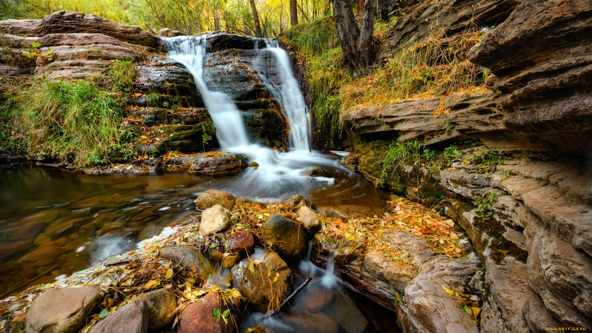 природа, водопады, поток, водопад, вода