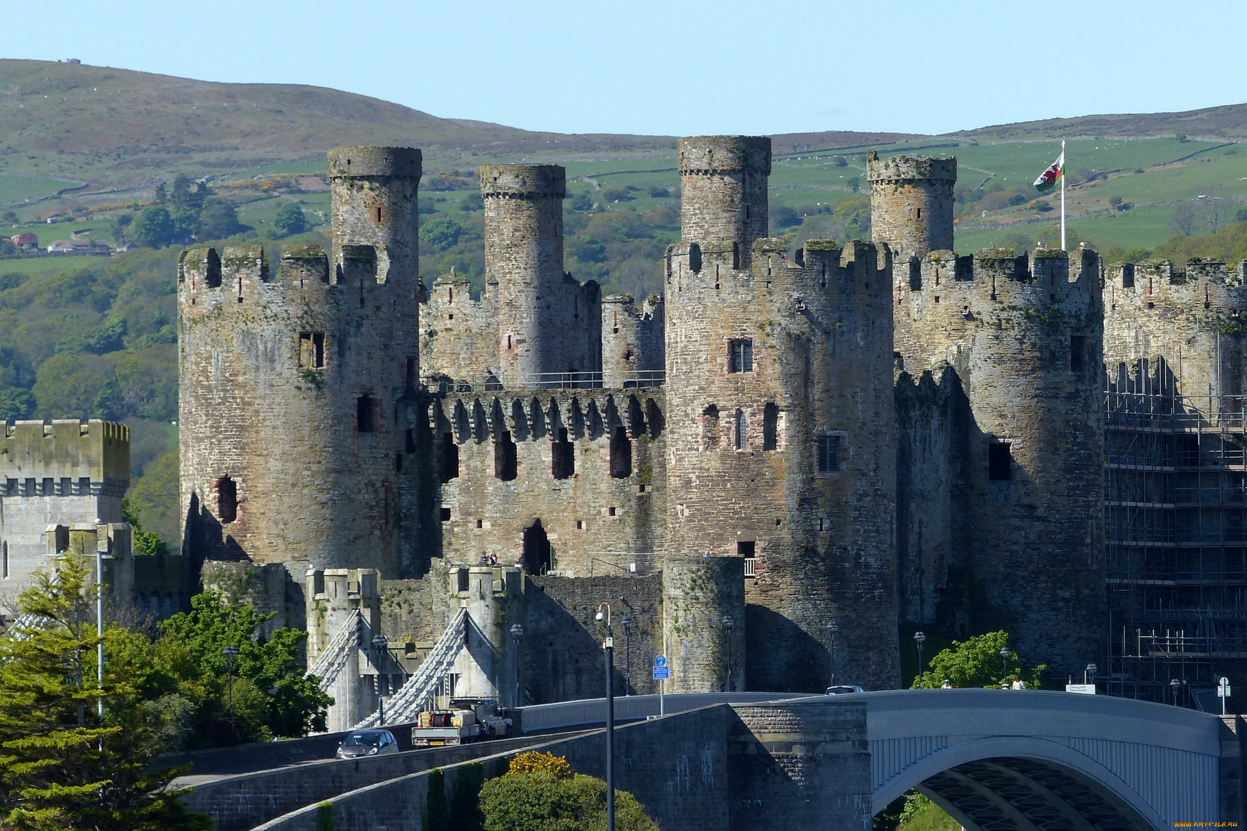 conwy, castle, north, wales, города, замки, англии, conwy, castle, north, wales