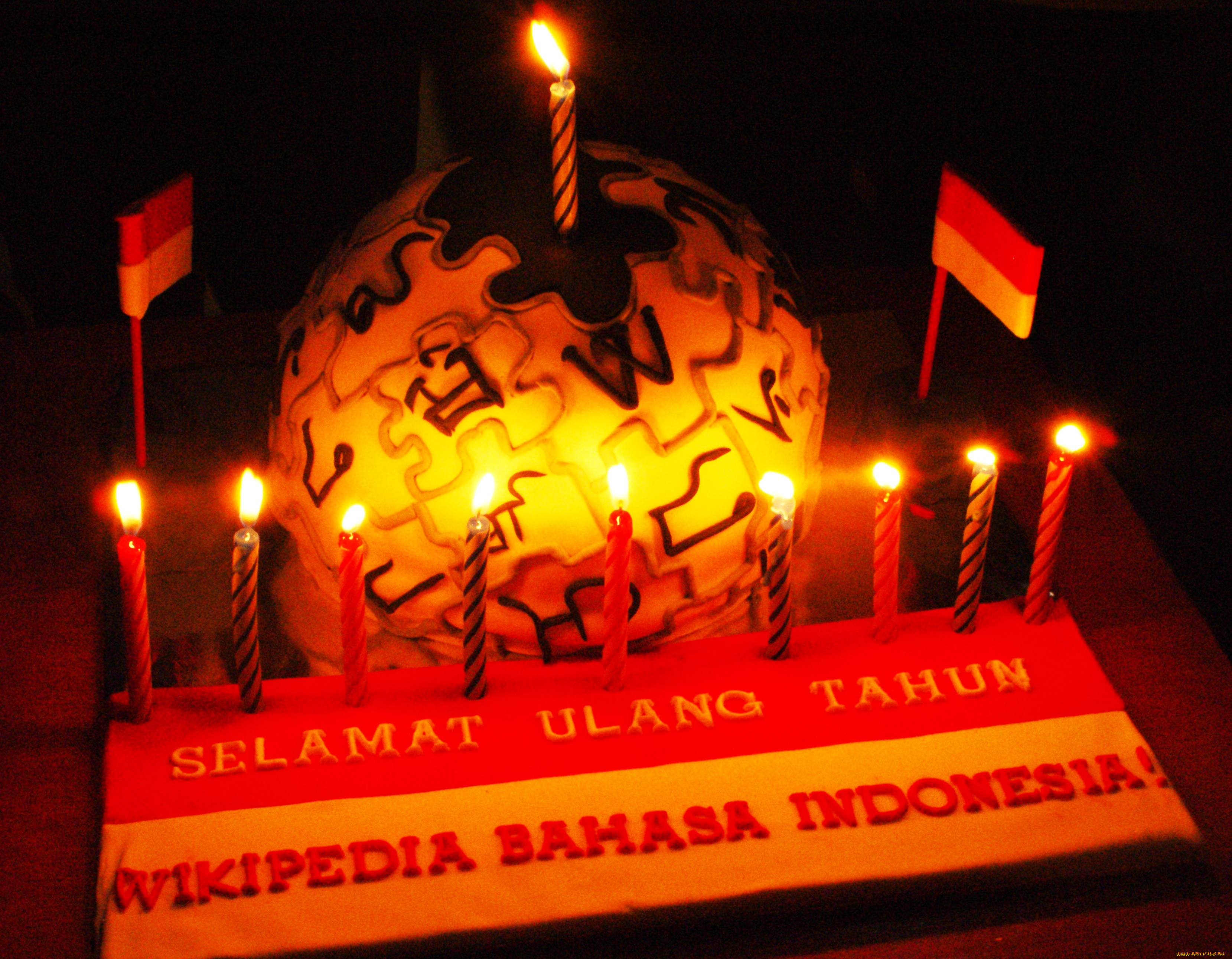 еда, торты, торт, свечи, флаги, индонезия