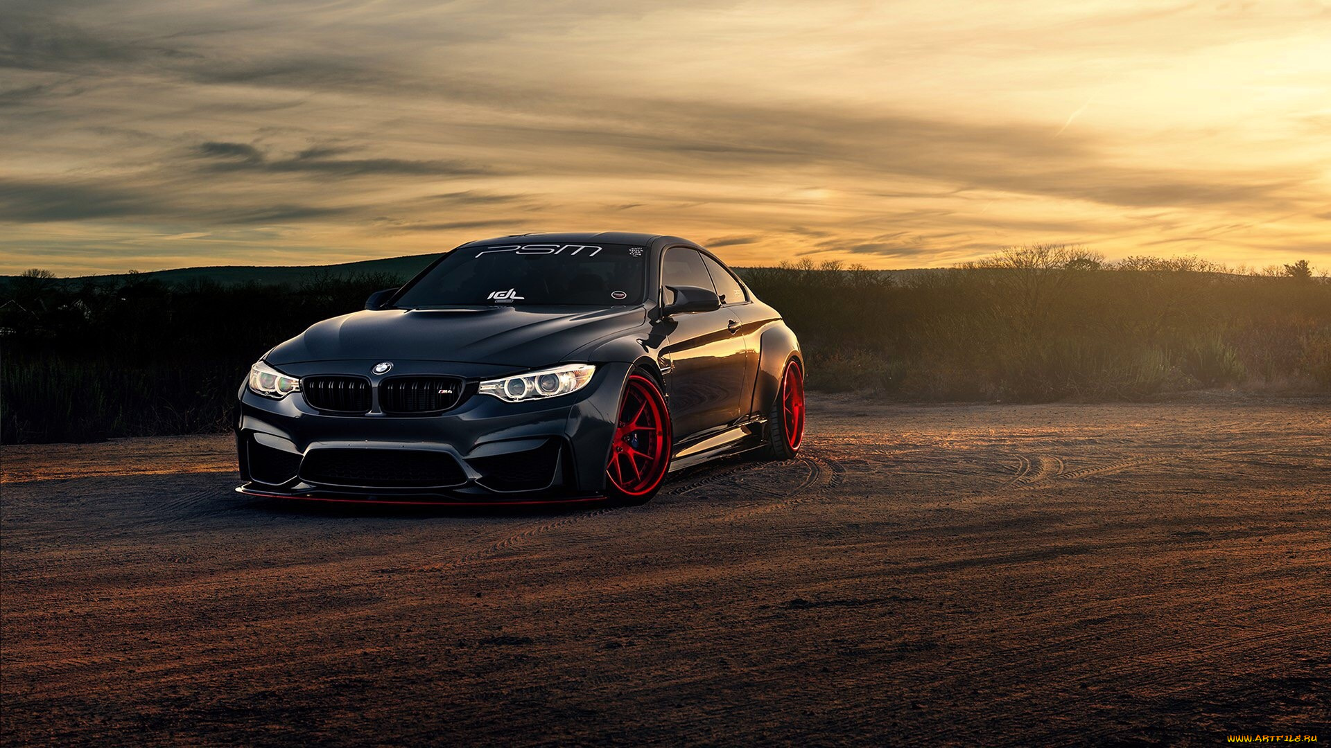 bmw, m4, автомобили, bmw, черный, закат