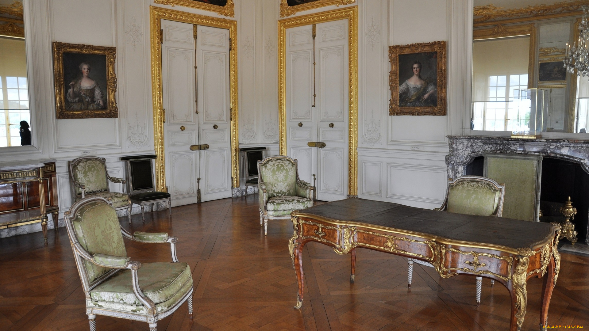 кабинет, дофина, версаль, интерьер, дворцы, музеи, стол, стулья, картины
