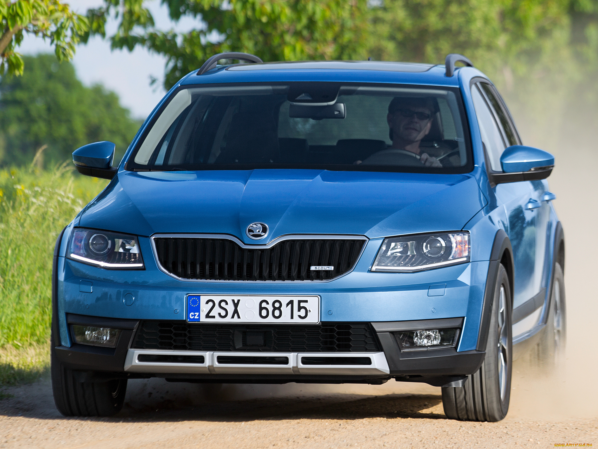 автомобили, skoda, 5e, scout, 2014г, синий, octavia