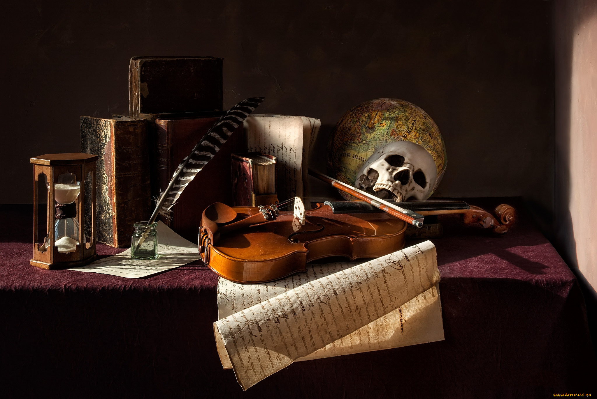 музыка, -музыкальные, инструменты, череп, скрипка