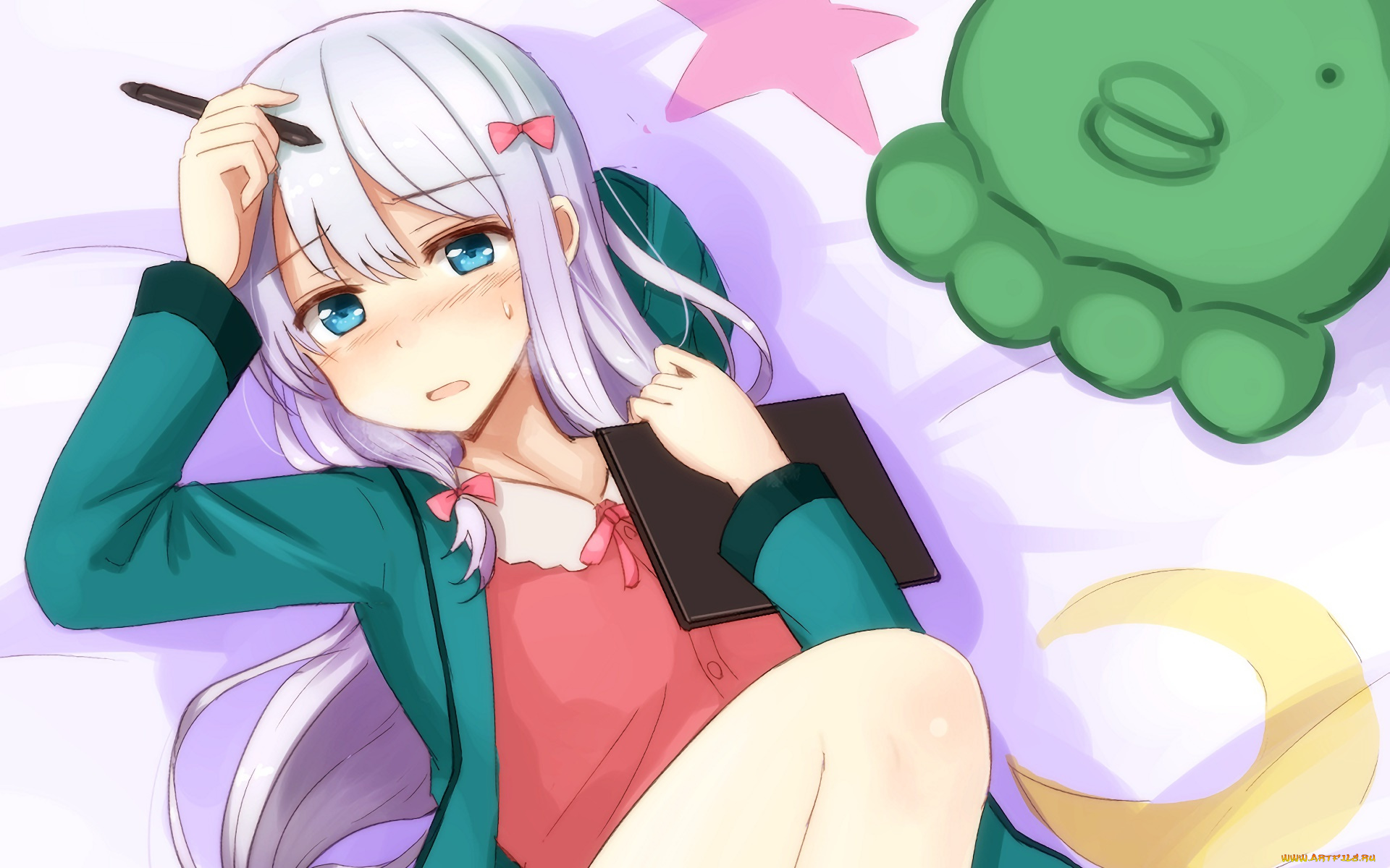 аниме, eromanga-sensei, фон, взгляд, девушка