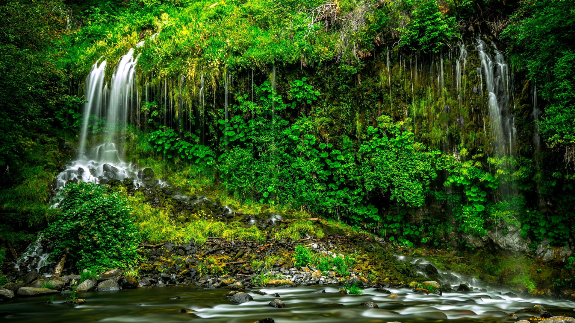 природа, водопады, водопад, река