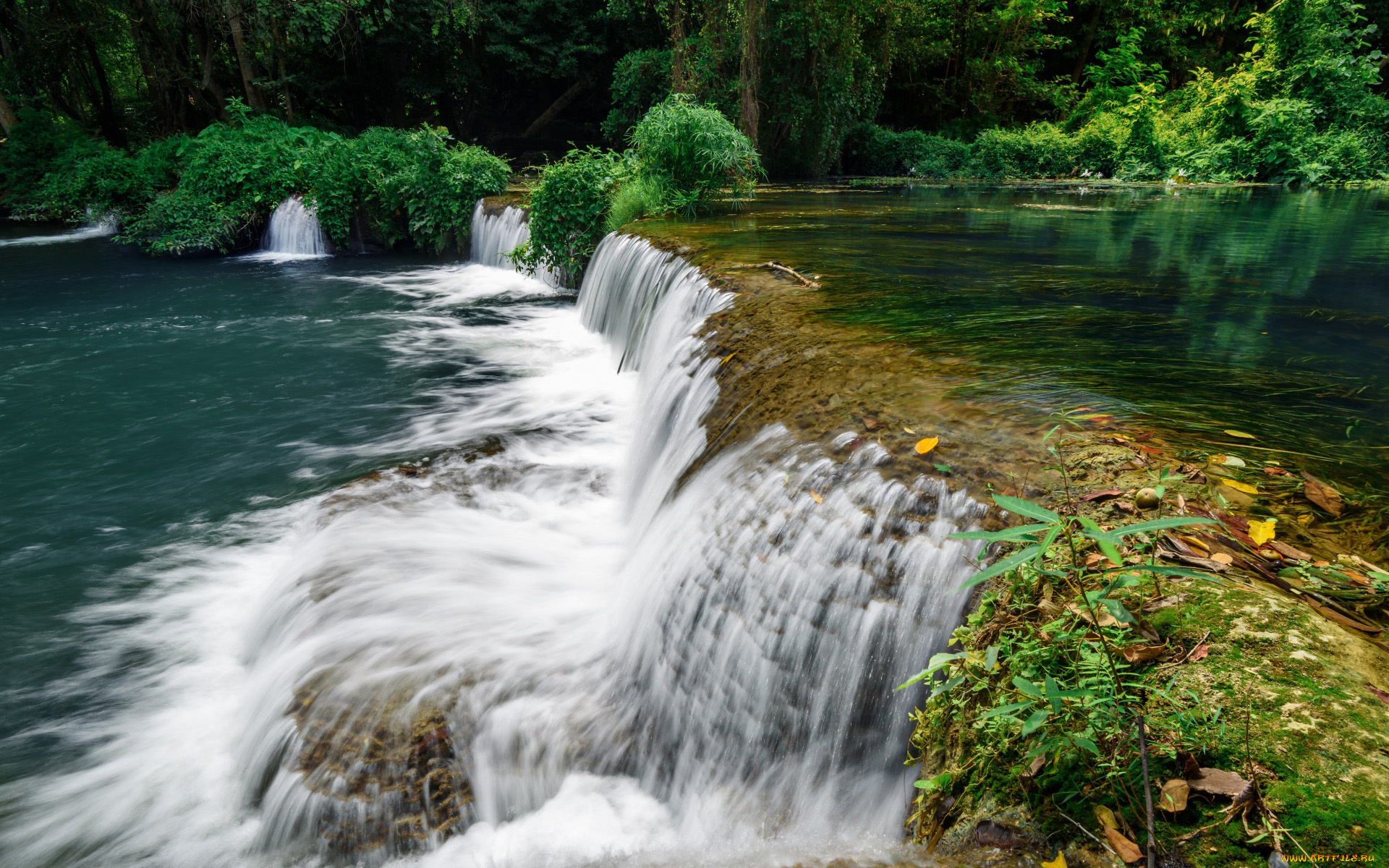 природа, водопады, река, водопад