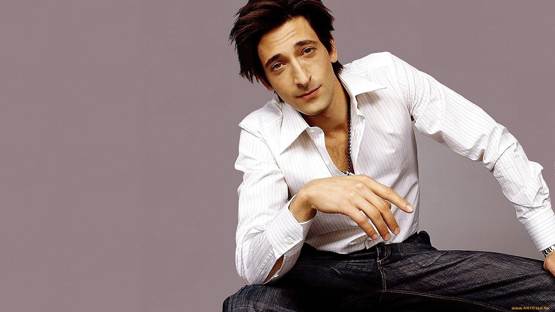 мужчины, adrien, brody, актер, рубашка, джинсы