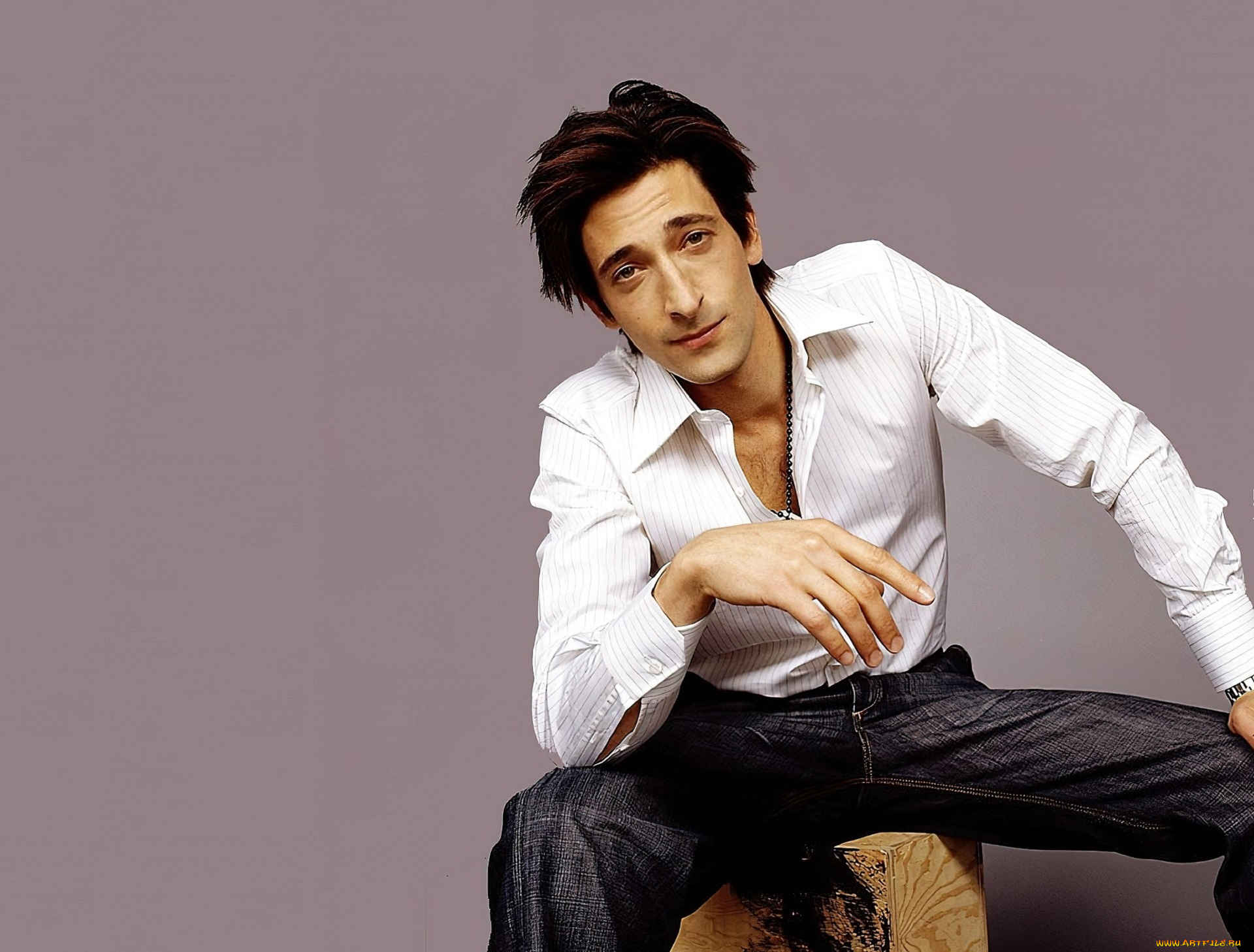 мужчины, adrien, brody, актер, рубашка, джинсы