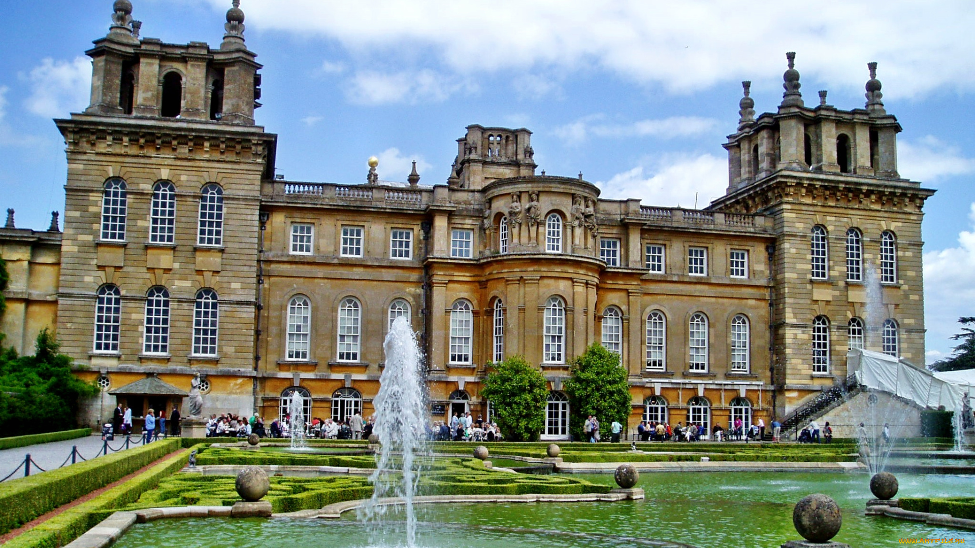 blenheim, palace, города, дворцы, замки, крепости, дворец, фонтаны, парк