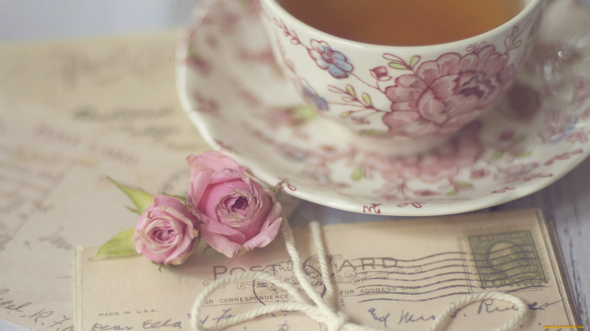 еда, напитки, Чай, чашка, розы, газета, винтаж