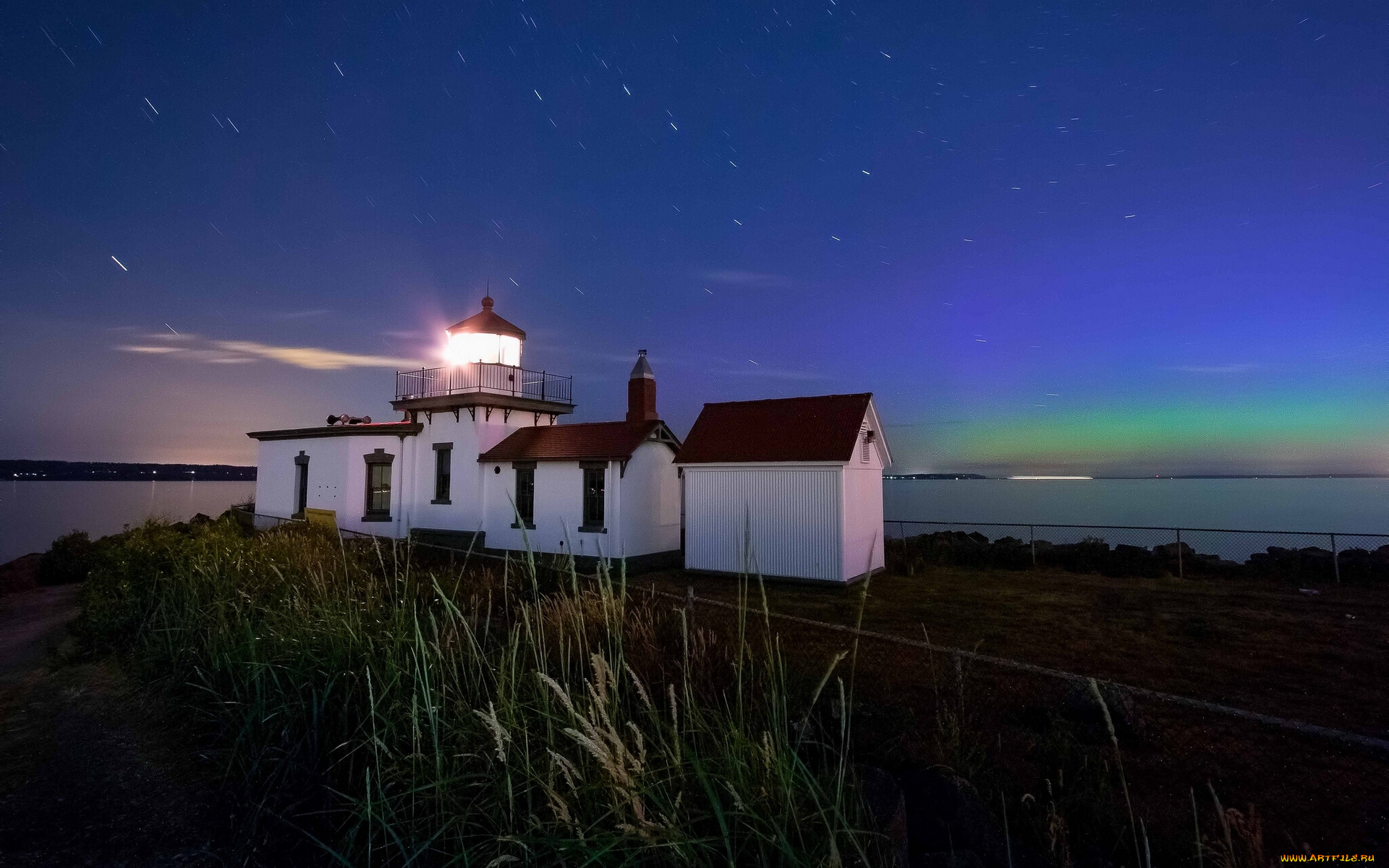 west, point, lighthouse, manitou, beach, washington, природа, маяки, побережье, небо