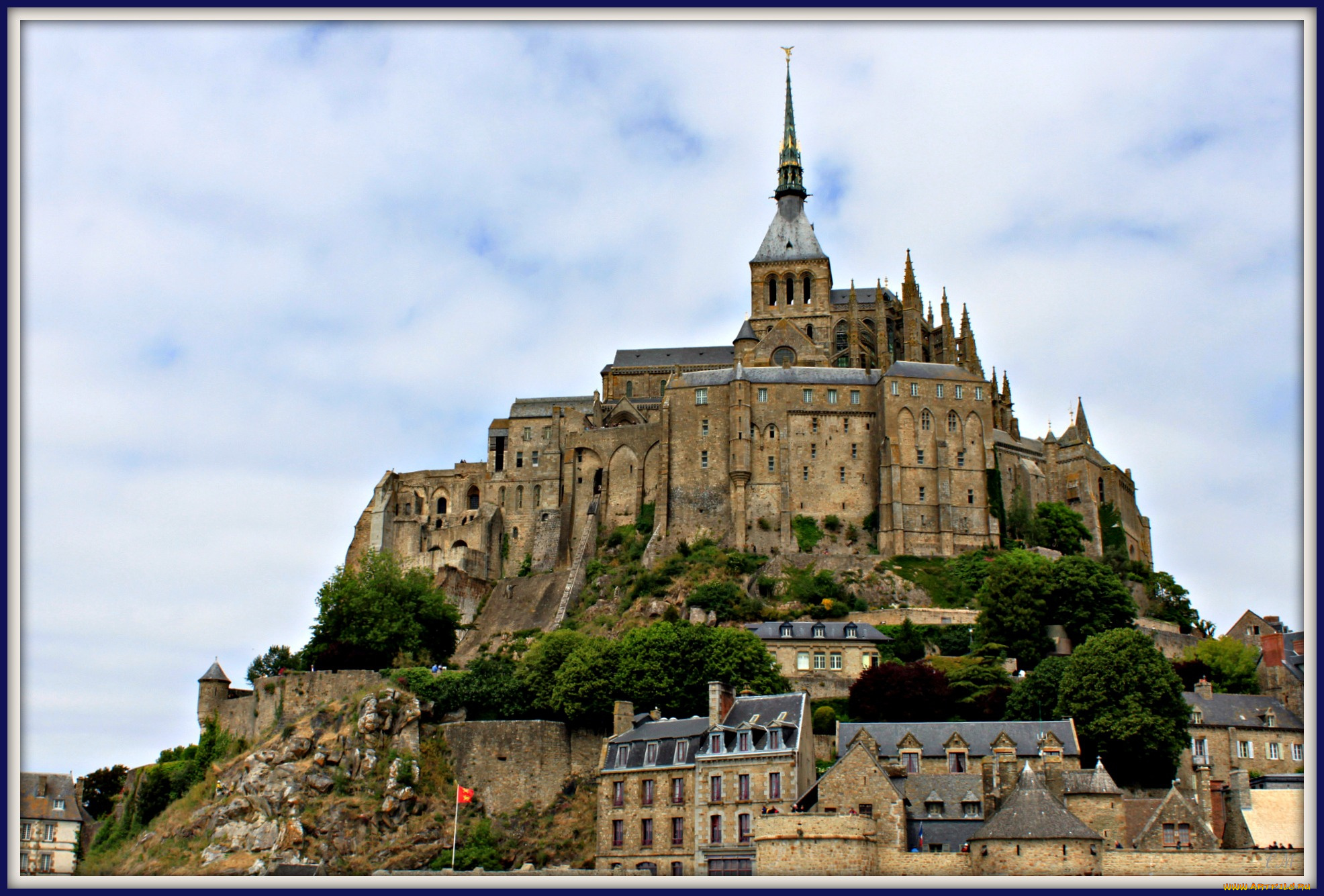 mont, saint, michel, unesco, world, heritage, города, крепость, мон, сен, мишель, франция, город, дома, холм, замок, крепостные, стены, башни