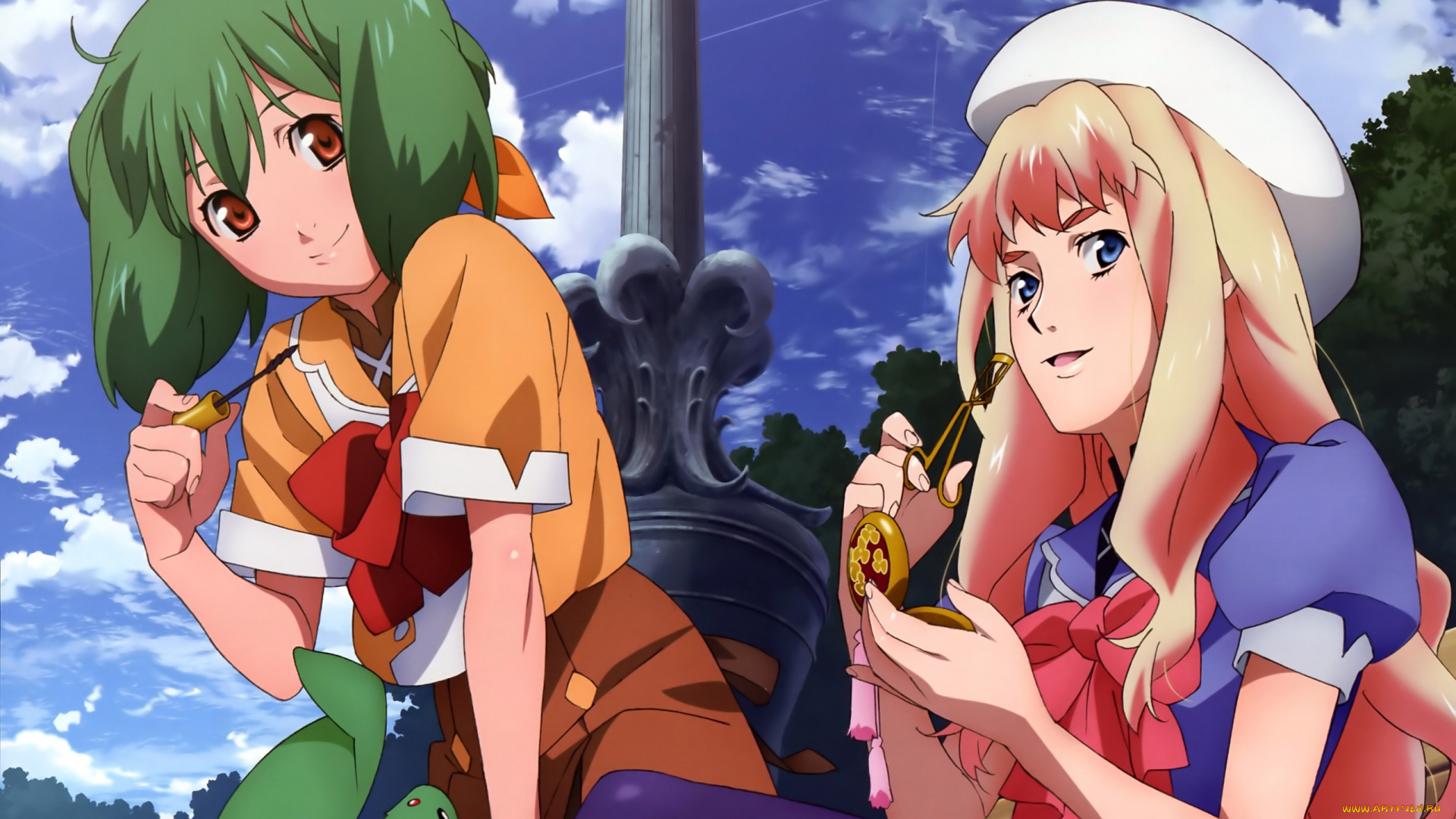 аниме, macross, frontier, девушки