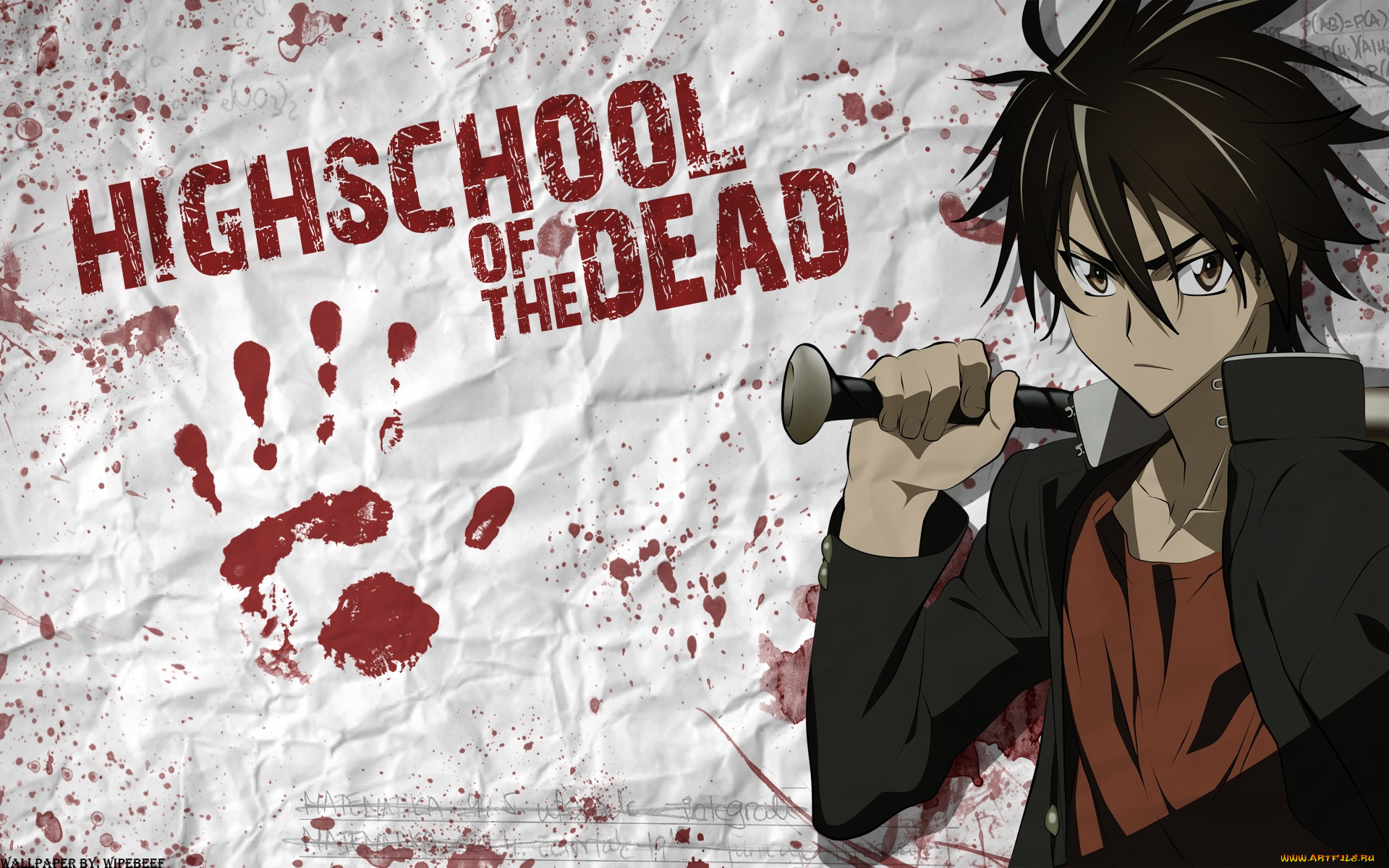 аниме, highschool, of, the, dead, парень
